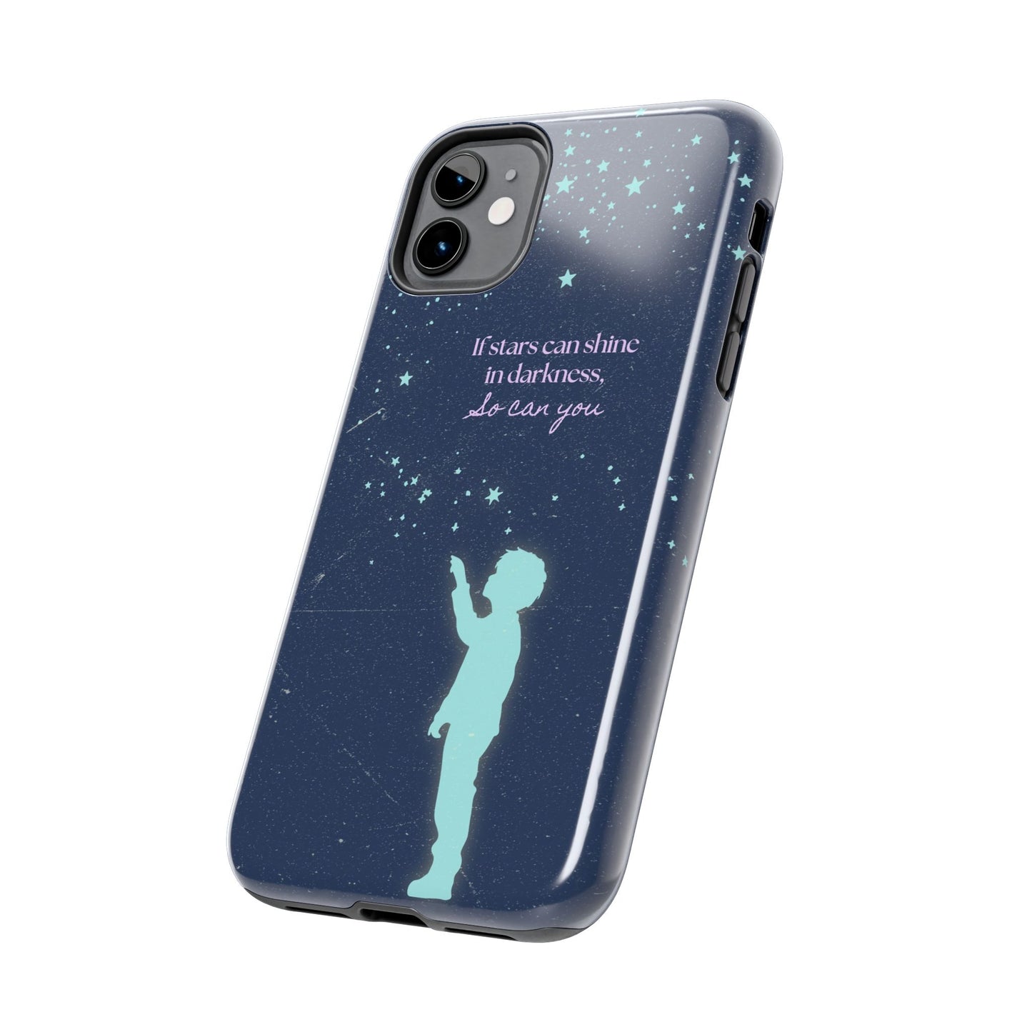 Starry Night Tough Phone Cases, Inspirational Phone Cover, Cute Kid Design, Galaxy Aesthetic, Gift for Dreamers, Motivational Decor