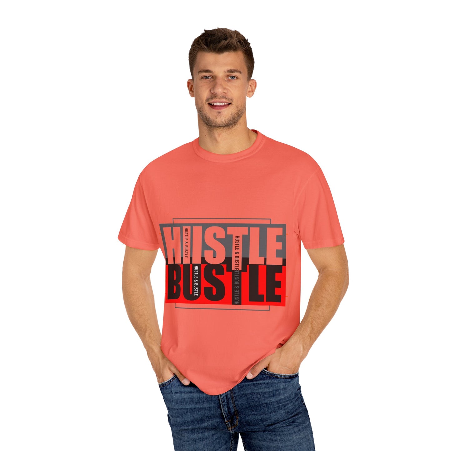 Hustle & Bustle Unisex T-Shirt, Motivational Tee, Casual Wear, Gift for Entrepreneurs, Urban Outfit, Everyday Inspiration