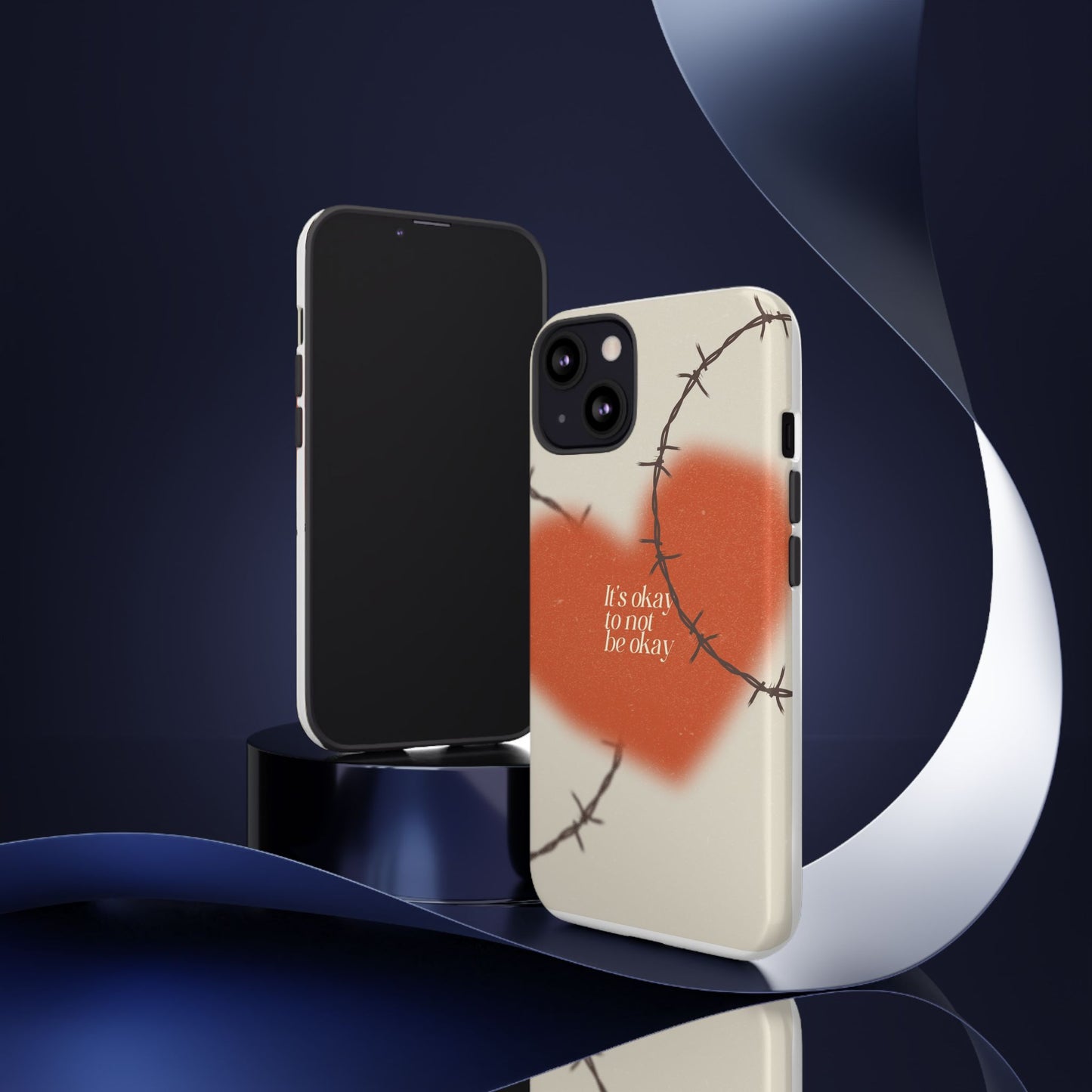Heartfelt Phone Case | Barbed Wire Design, It's Okay to Not Be Okay, Supportive Gift, Anxiety Awareness, Unique Phone Accessory