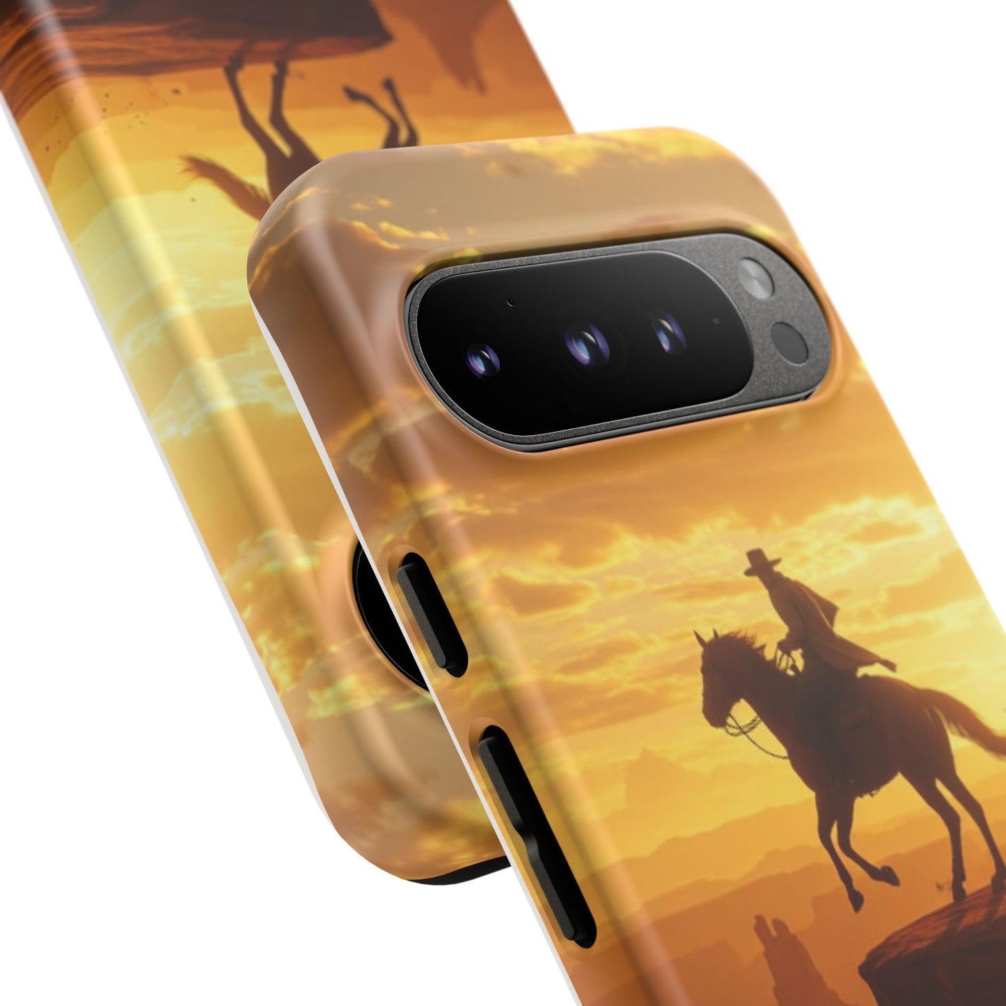 Sunset Horse Rider Phone Case, Western Art Cover, Tough Shell, Ideal Gift for Horse Lovers, Scenic Phone Accessories