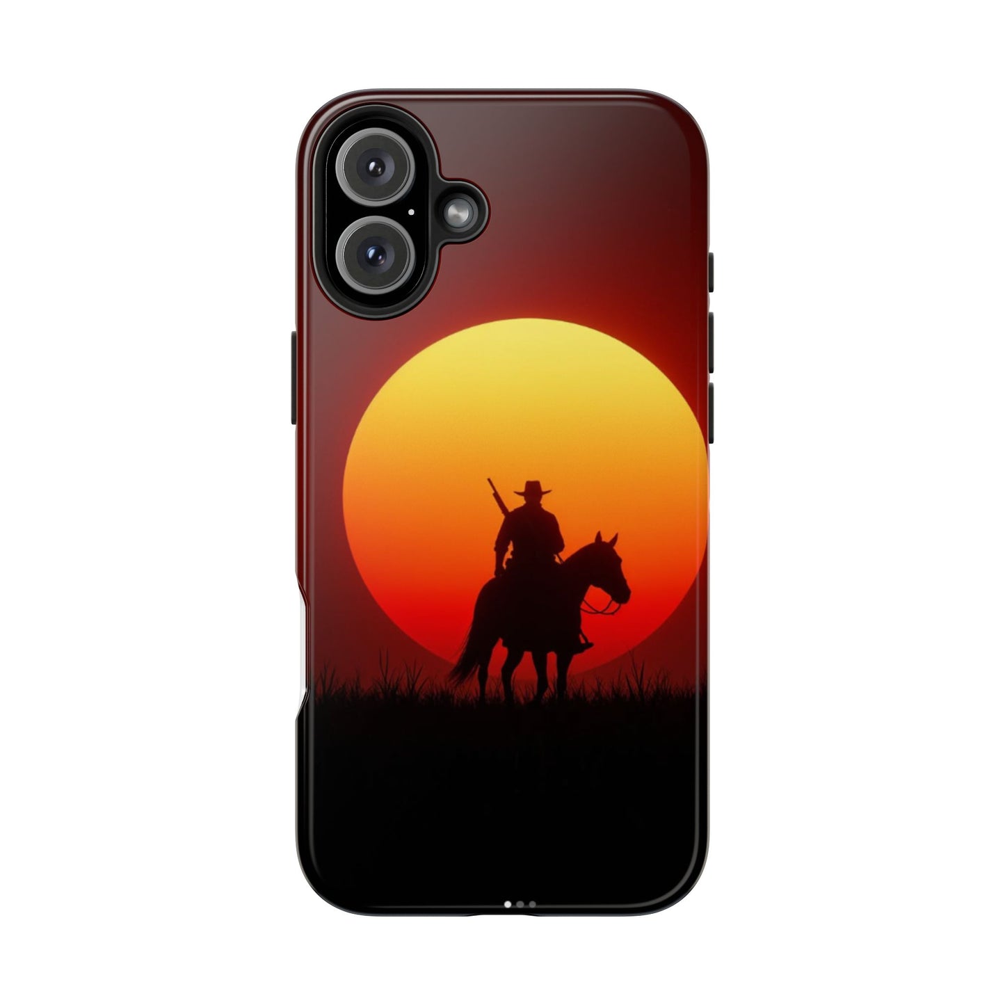 Sunset Cowboy Tough Phone Cases, Western Style Phone Cover, Unique Gift for Horse Lovers, Adventure Accessories, Durable Phone Protection