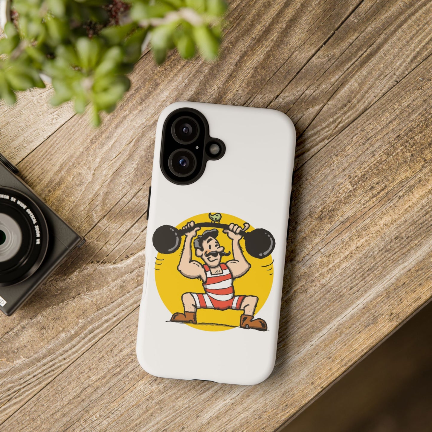 Bodybuilder Cartoon Custom Protective Phone Case – For iPhone, Samsung, and Google Pixel