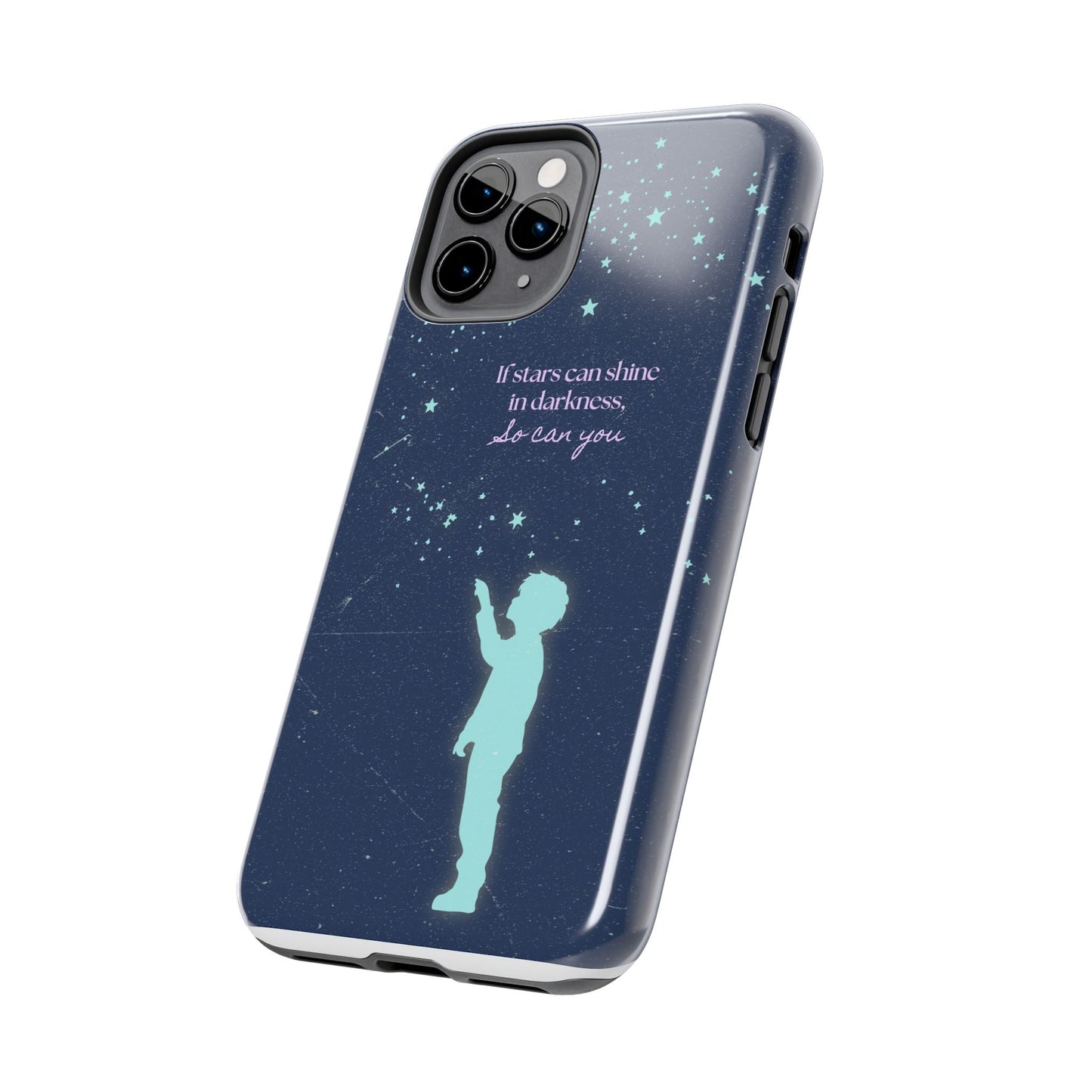 Starry Night Tough Phone Cases, Inspirational Phone Cover, Cute Kid Design, Galaxy Aesthetic, Gift for Dreamers, Motivational Decor