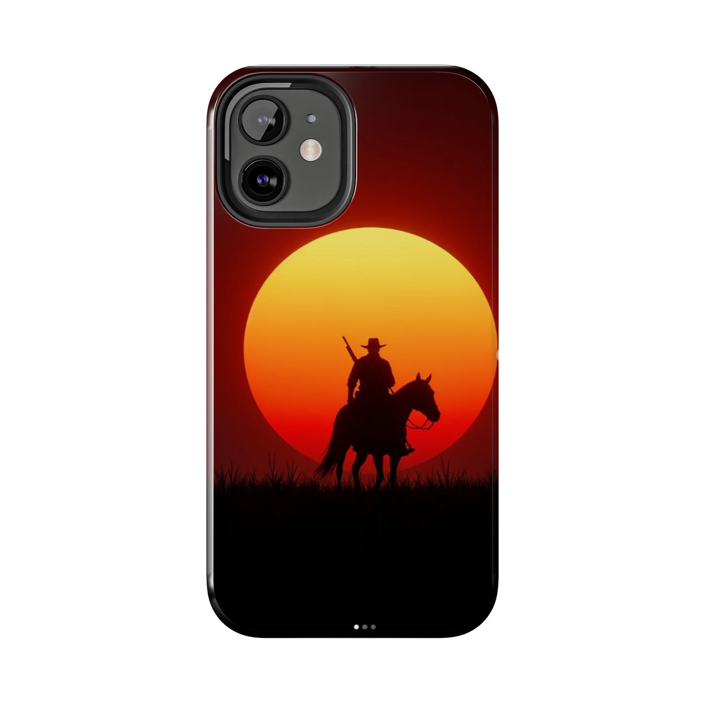 Sunset Cowboy Tough Phone Cases, Western Style Phone Cover, Unique Gift for Horse Lovers, Adventure Accessories, Durable Phone Protection