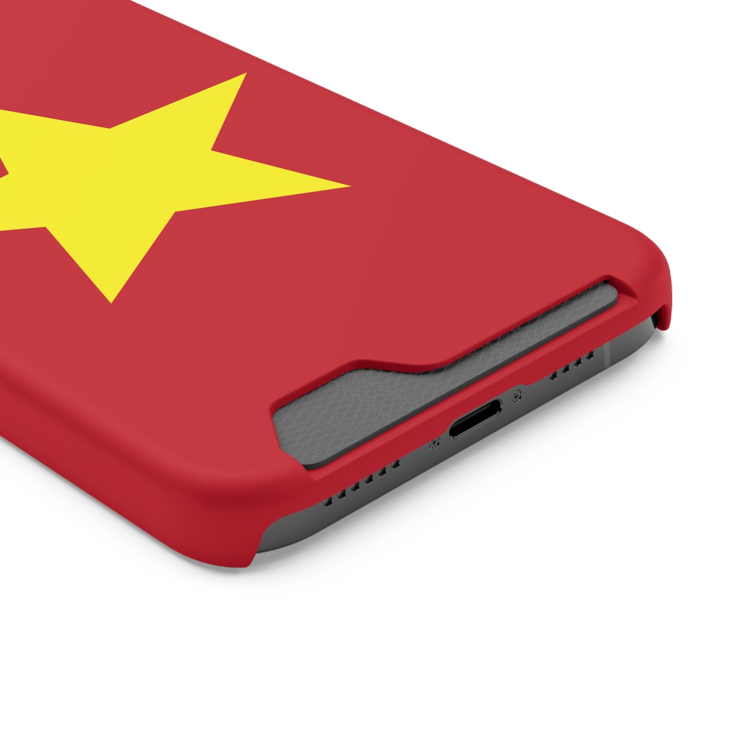Red Star Phone Case with Card Holder, Gift for Flag Lovers, Stylish Accessory for Everyday Use, Perfect for Travel, Birthday Gift