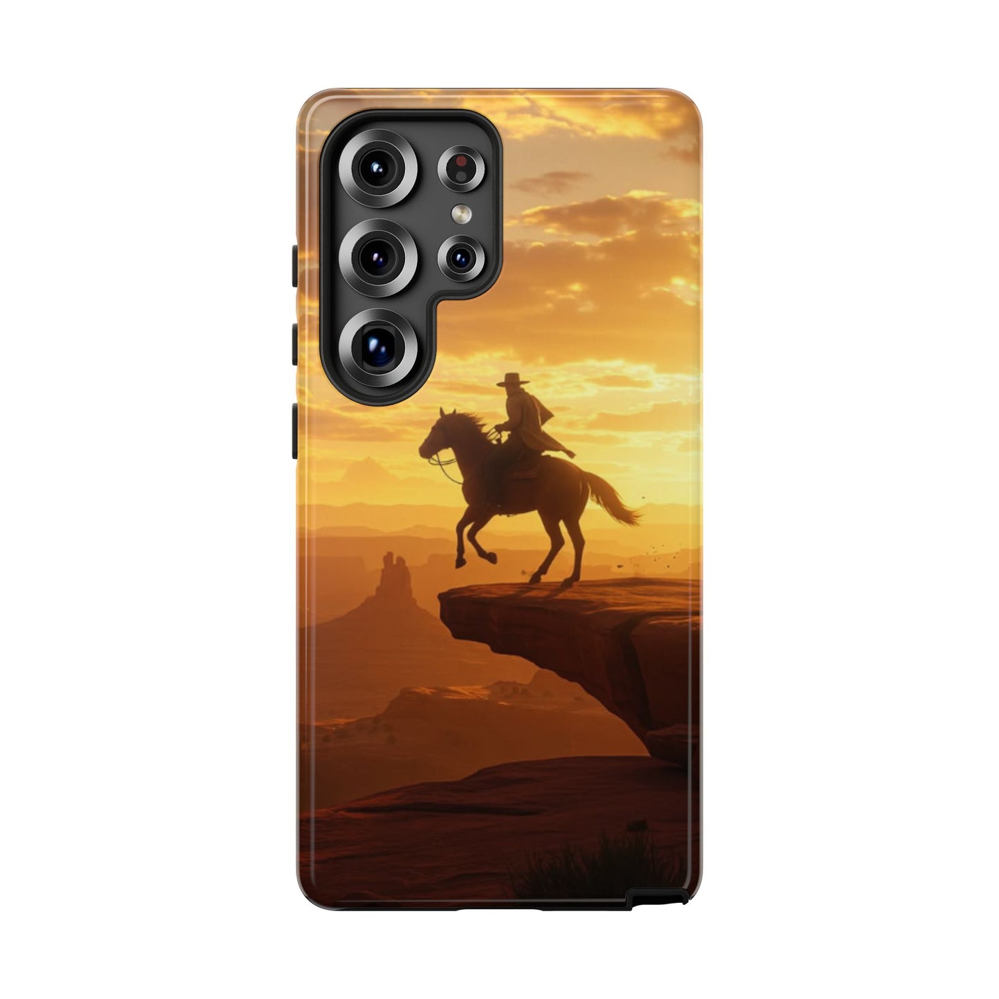 Sunset Horse Rider Phone Case, Western Art Cover, Tough Shell, Ideal Gift for Horse Lovers, Scenic Phone Accessories