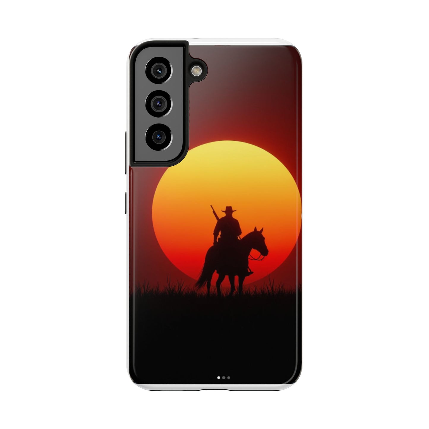 Sunset Cowboy Tough Phone Cases, Western Style Phone Cover, Unique Gift for Horse Lovers, Adventure Accessories, Durable Phone Protection