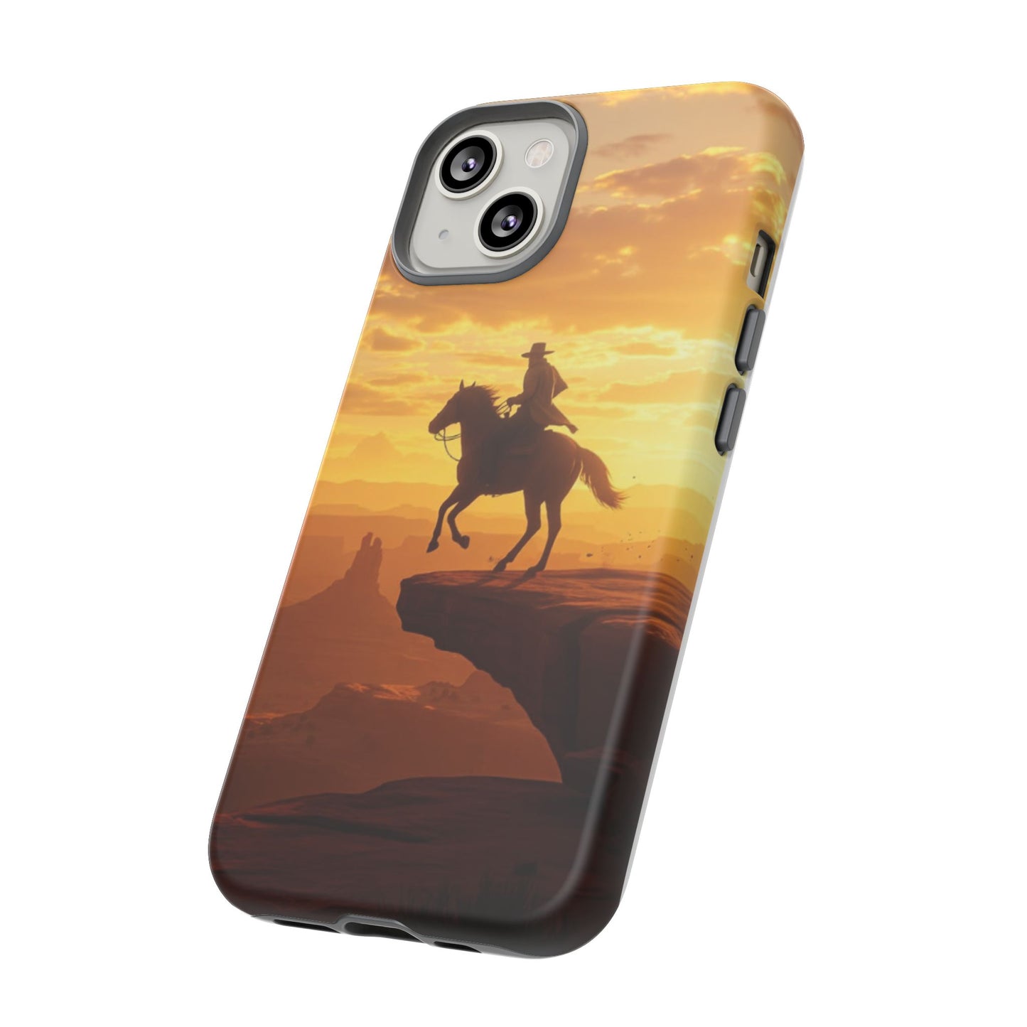 Sunset Horse Rider Phone Case, Western Art Cover, Tough Shell, Ideal Gift for Horse Lovers, Scenic Phone Accessories