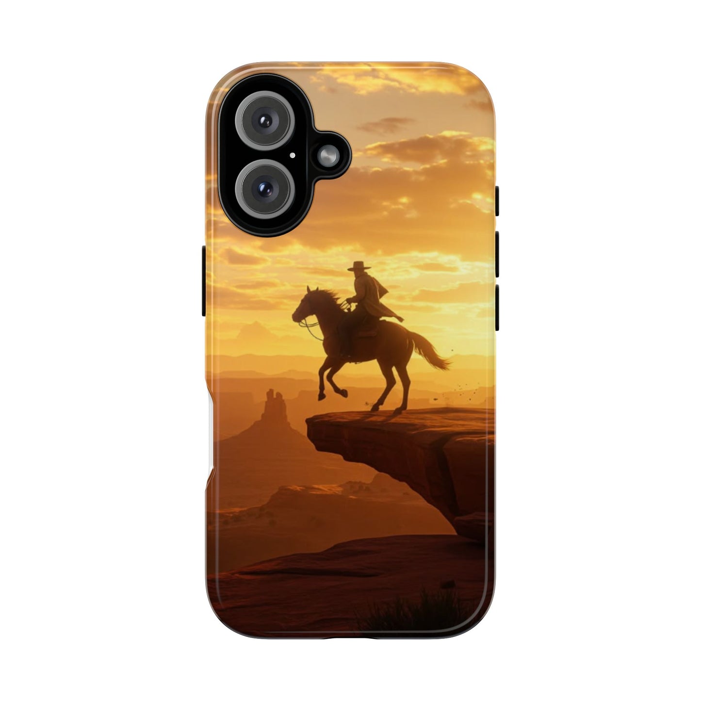 Sunset Horse Rider Phone Case, Western Art Cover, Tough Shell, Ideal Gift for Horse Lovers, Scenic Phone Accessories