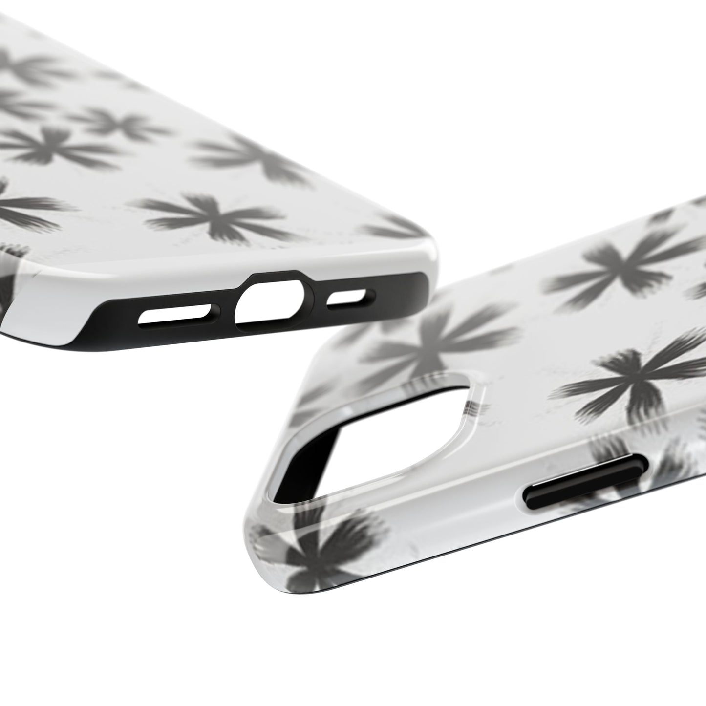 Stylish Tough Phone Cases, Black Flower Design, Durable Phone Protection, Unique Gift, Trendy Phone Accessories