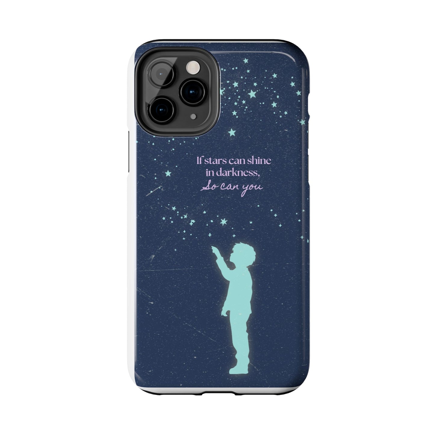 Starry Night Tough Phone Cases, Inspirational Phone Cover, Cute Kid Design, Galaxy Aesthetic, Gift for Dreamers, Motivational Decor