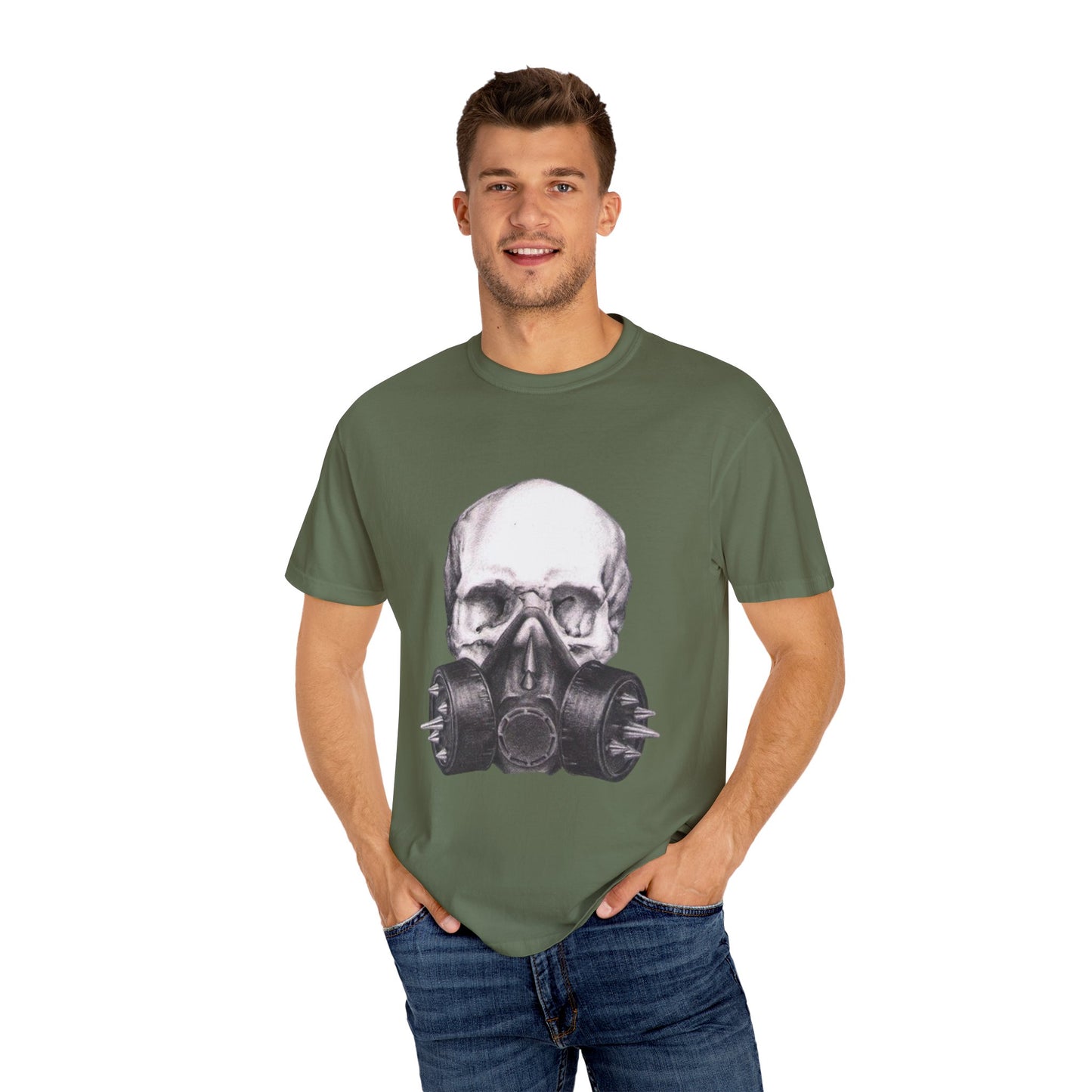 Edgy Skull Gas Mask T-shirt | Unisex Punk Apparel, Streetwear, Alternative Fashion, Music Festival Gear, Unique Graphic Tee
