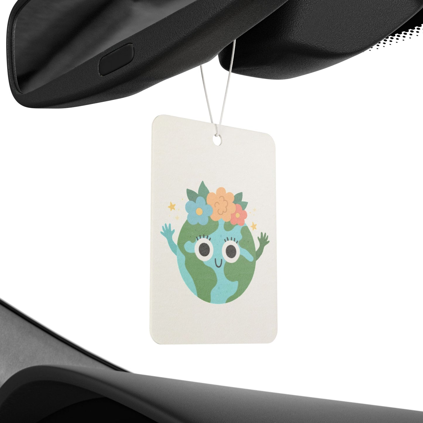 Eco-Friendly Car Air Freshener with Earth Design, Cute Car Decor, Aromatic Accessories, Gifts for Nature Lovers, Eco Gifts, Floral Freshener