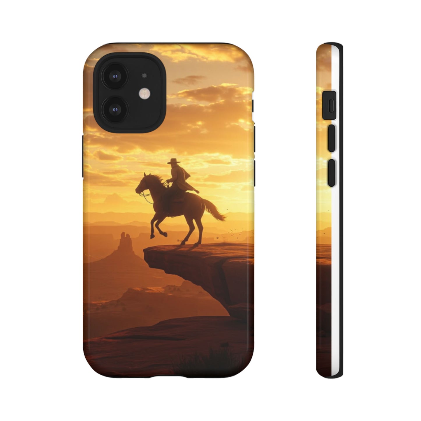 Sunset Horse Rider Phone Case, Western Art Cover, Tough Shell, Ideal Gift for Horse Lovers, Scenic Phone Accessories