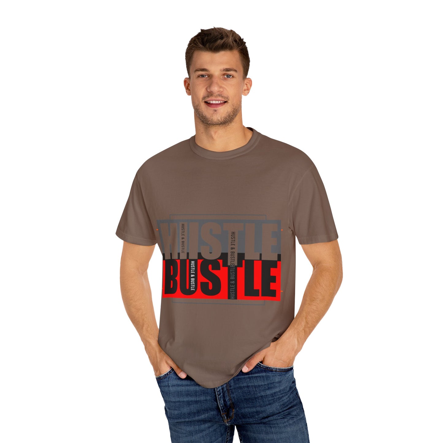 Hustle & Bustle Unisex T-Shirt, Motivational Tee, Casual Wear, Gift for Entrepreneurs, Urban Outfit, Everyday Inspiration