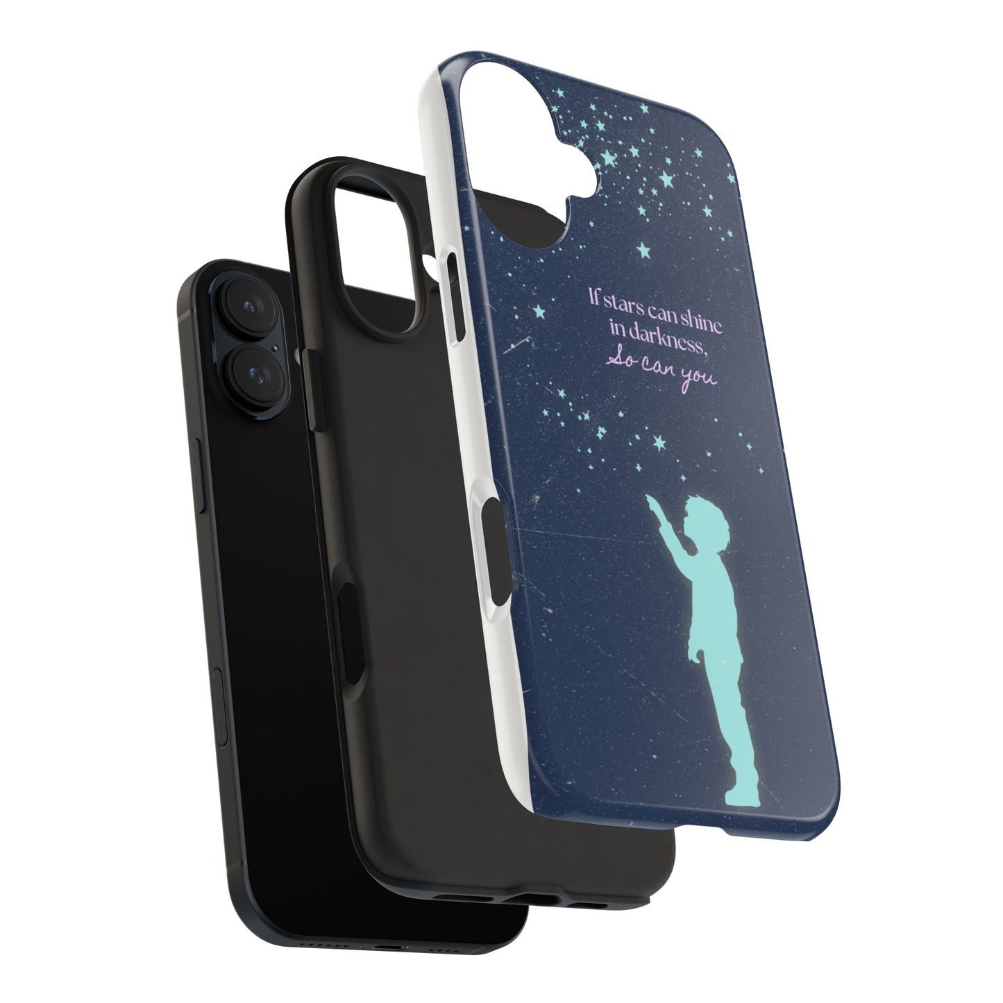 Starry Night Tough Phone Cases, Inspirational Phone Cover, Cute Kid Design, Galaxy Aesthetic, Gift for Dreamers, Motivational Decor