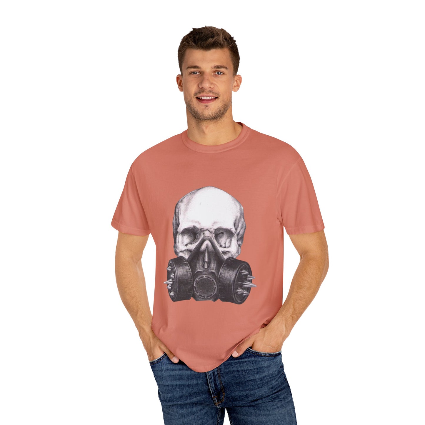 Edgy Skull Gas Mask T-shirt | Unisex Punk Apparel, Streetwear, Alternative Fashion, Music Festival Gear, Unique Graphic Tee