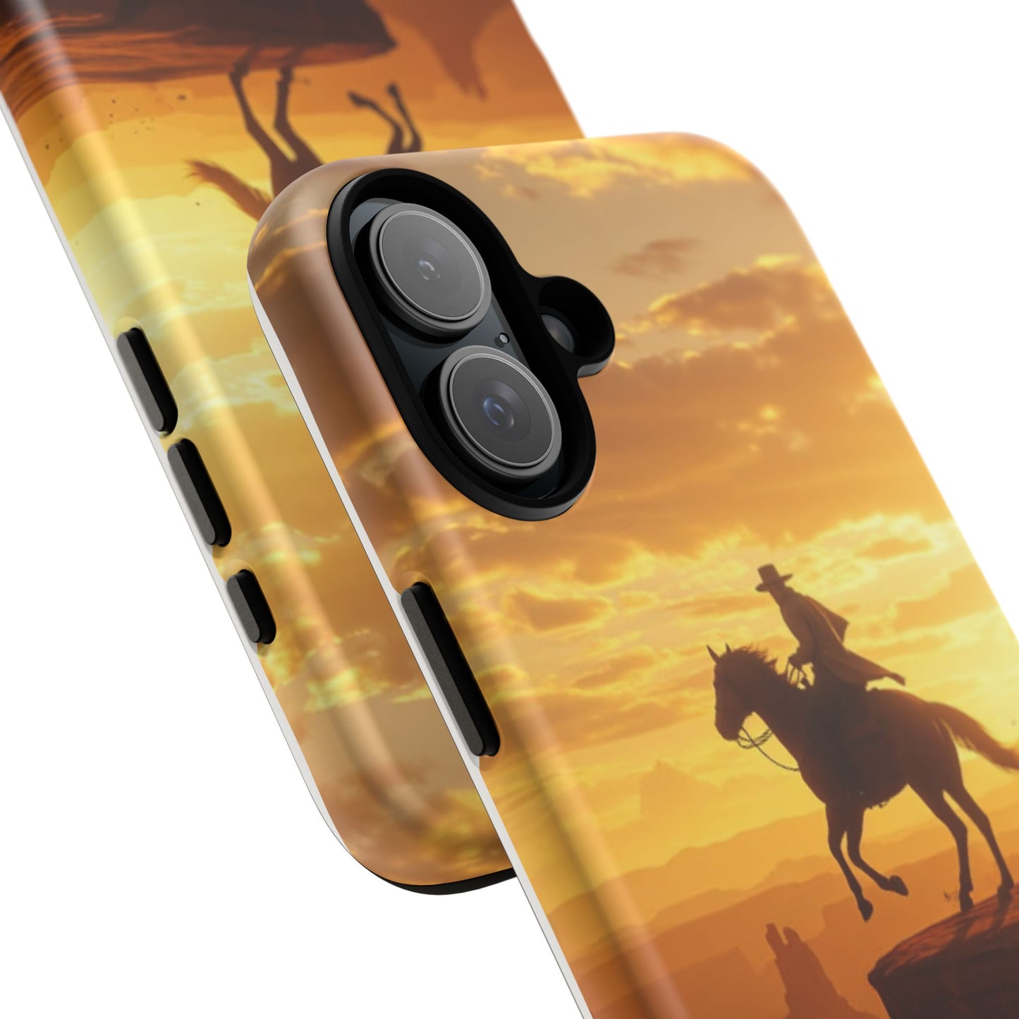 Sunset Horse Rider Phone Case, Western Art Cover, Tough Shell, Ideal Gift for Horse Lovers, Scenic Phone Accessories