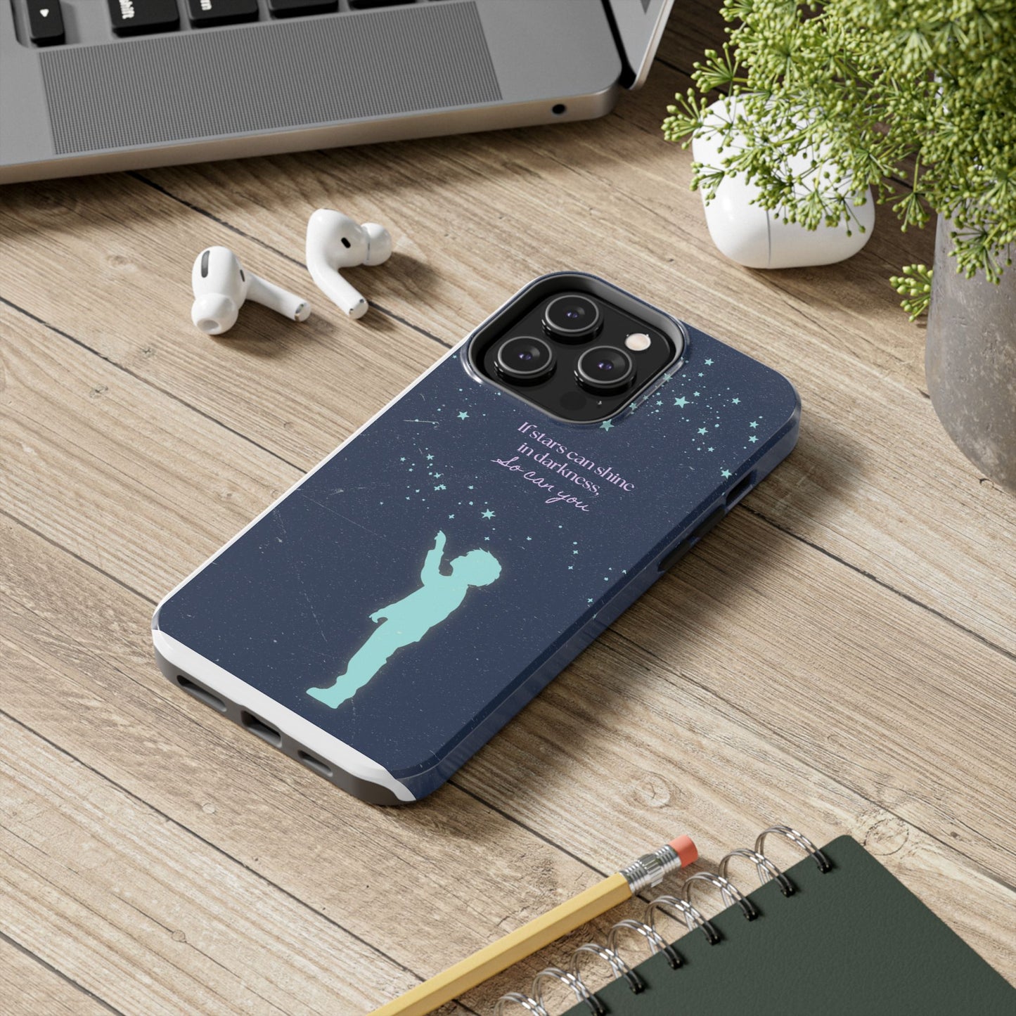 Starry Night Tough Phone Cases, Inspirational Phone Cover, Cute Kid Design, Galaxy Aesthetic, Gift for Dreamers, Motivational Decor