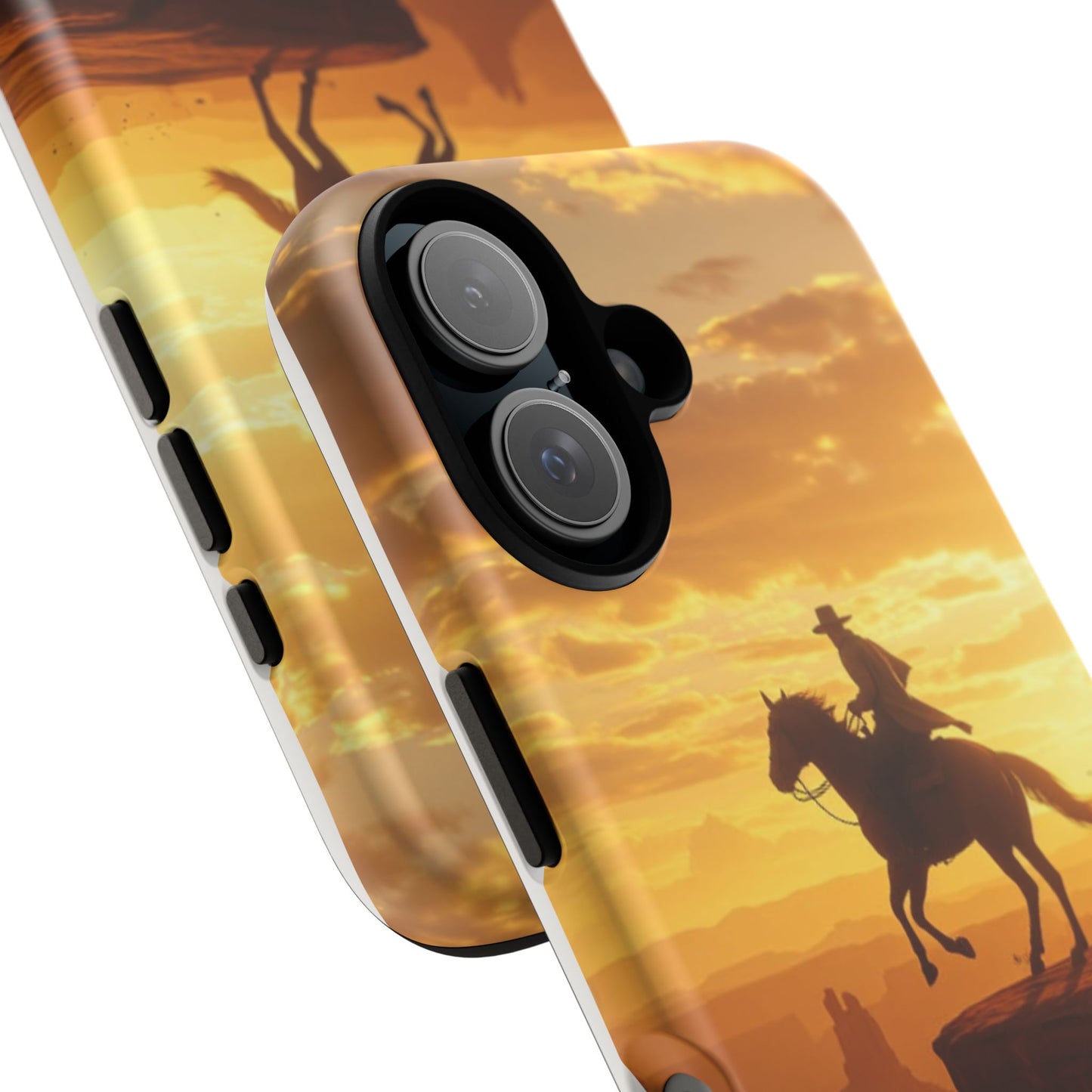 Sunset Horse Rider Phone Case, Western Art Cover, Tough Shell, Ideal Gift for Horse Lovers, Scenic Phone Accessories