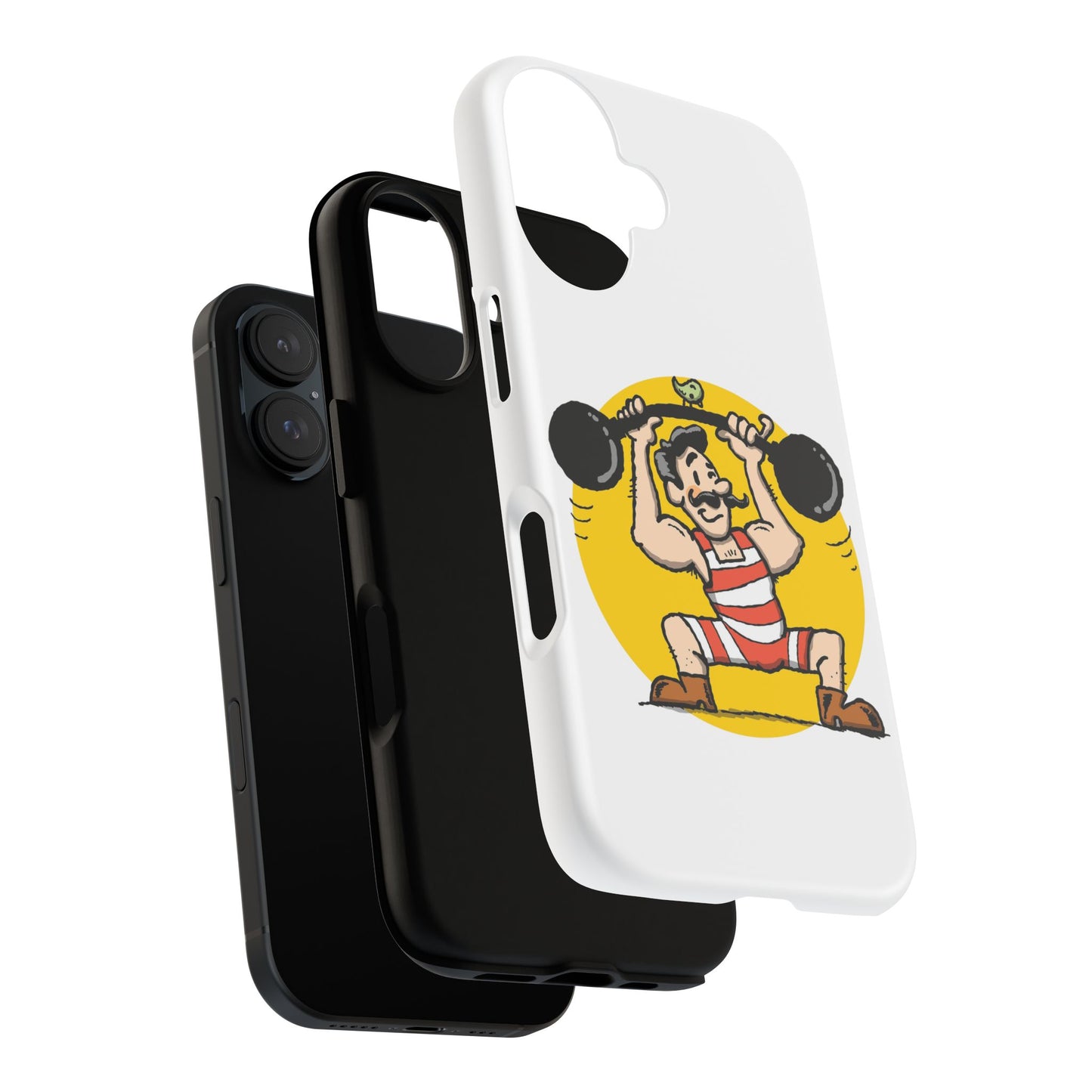 Bodybuilder Cartoon Custom Protective Phone Case – For iPhone, Samsung, and Google Pixel