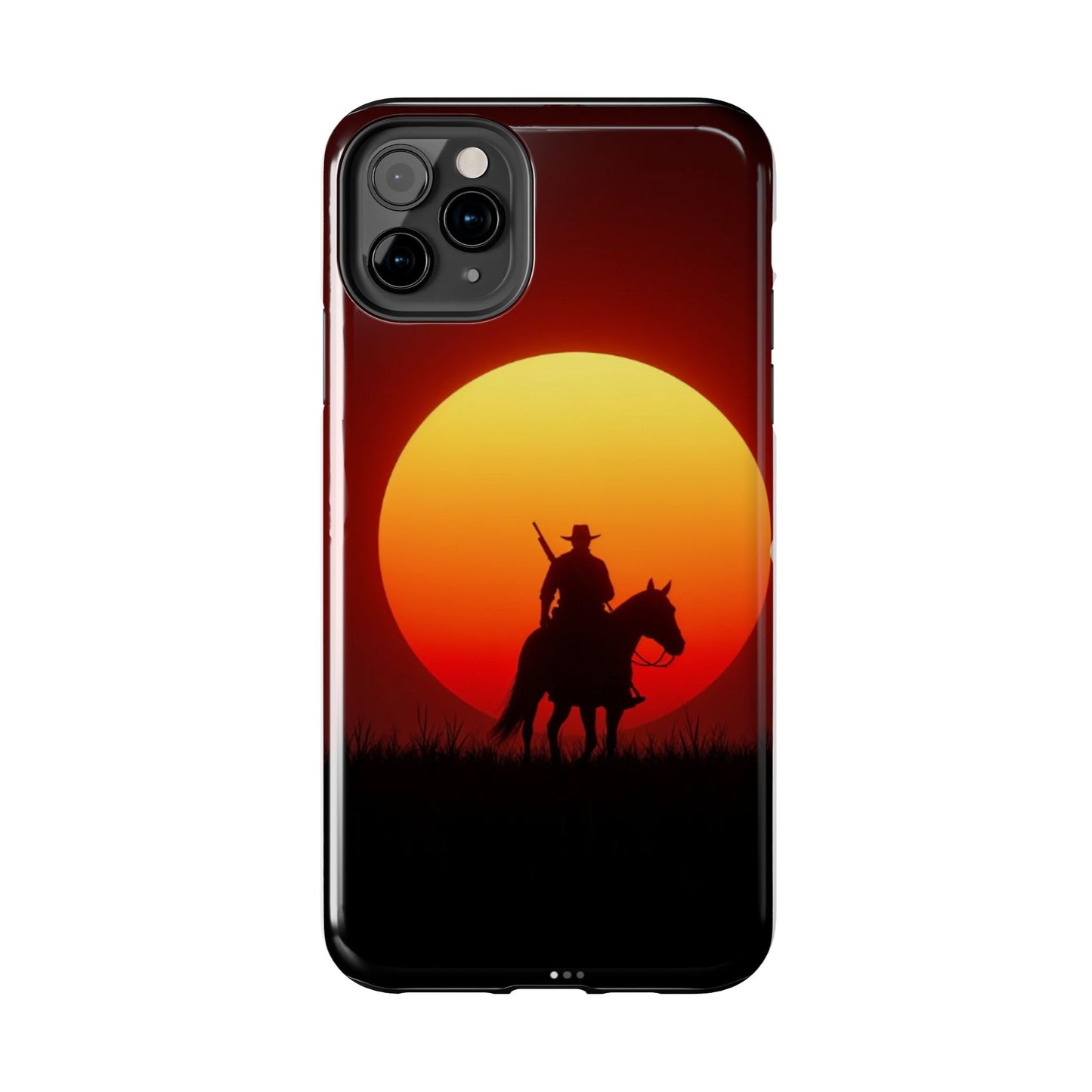 Sunset Cowboy Tough Phone Cases, Western Style Phone Cover, Unique Gift for Horse Lovers, Adventure Accessories, Durable Phone Protection