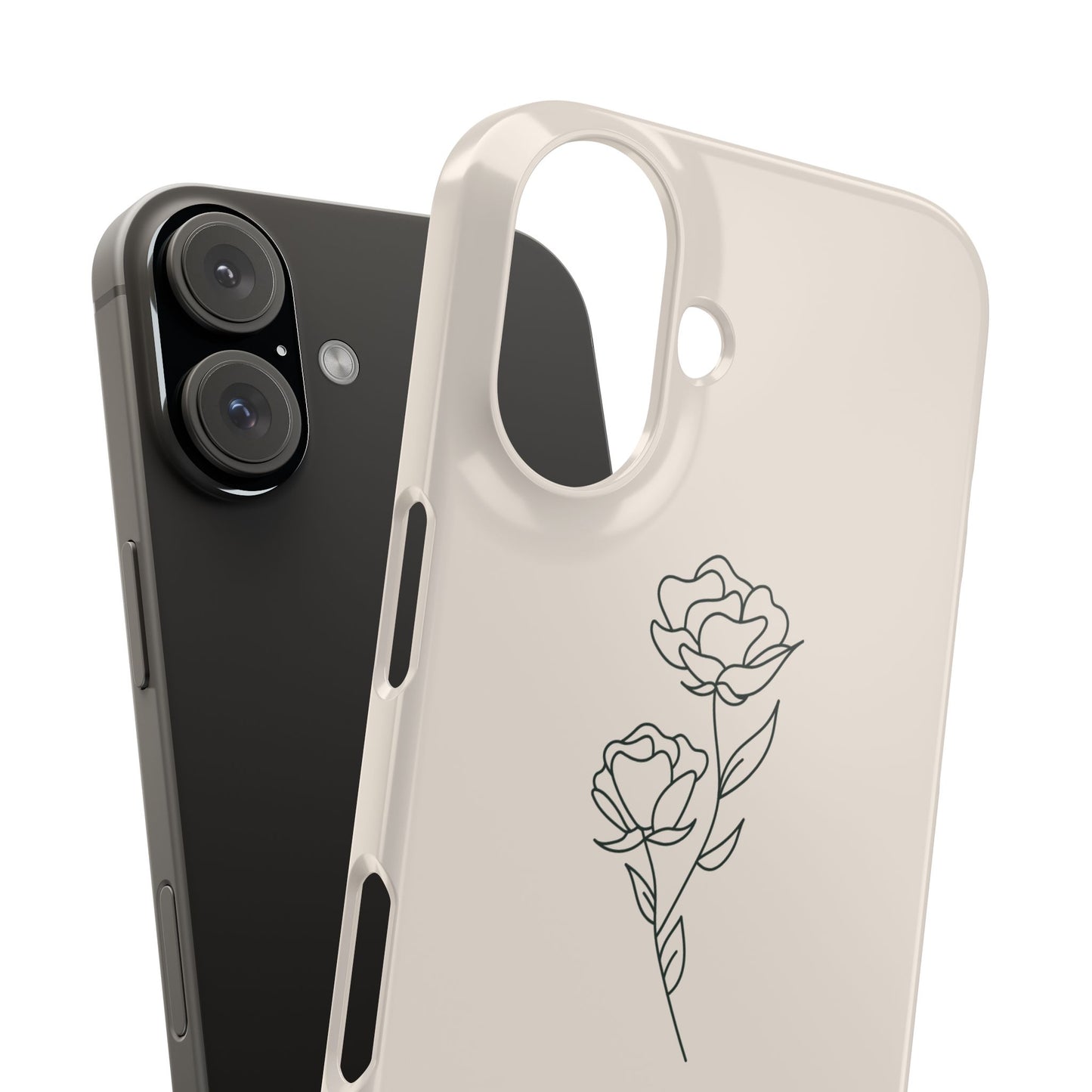 Floral Snap Case for iPhone, Elegant Phone Cover, Rose Design, Gift for Her, Stylish Accessory, Perfect for Birthdays