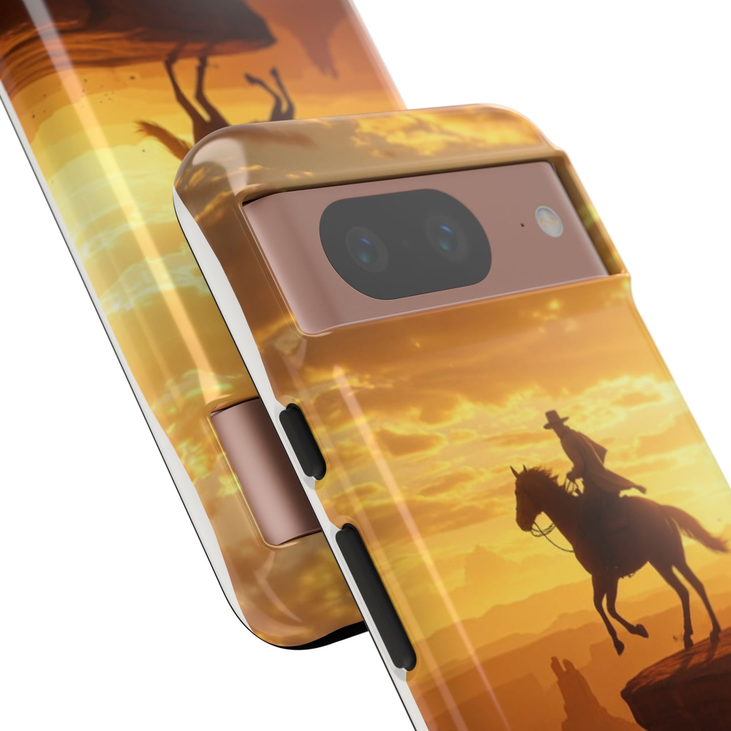 Sunset Horse Rider Phone Case, Western Art Cover, Tough Shell, Ideal Gift for Horse Lovers, Scenic Phone Accessories