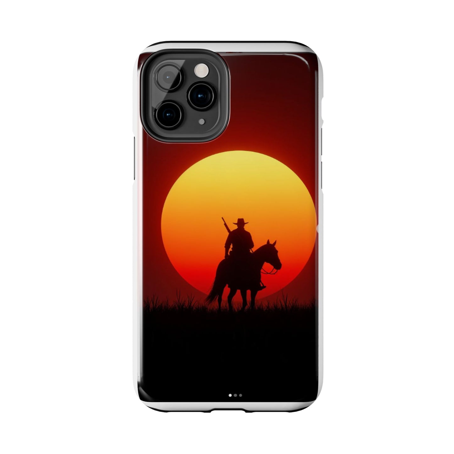 Sunset Cowboy Tough Phone Cases, Western Style Phone Cover, Unique Gift for Horse Lovers, Adventure Accessories, Durable Phone Protection