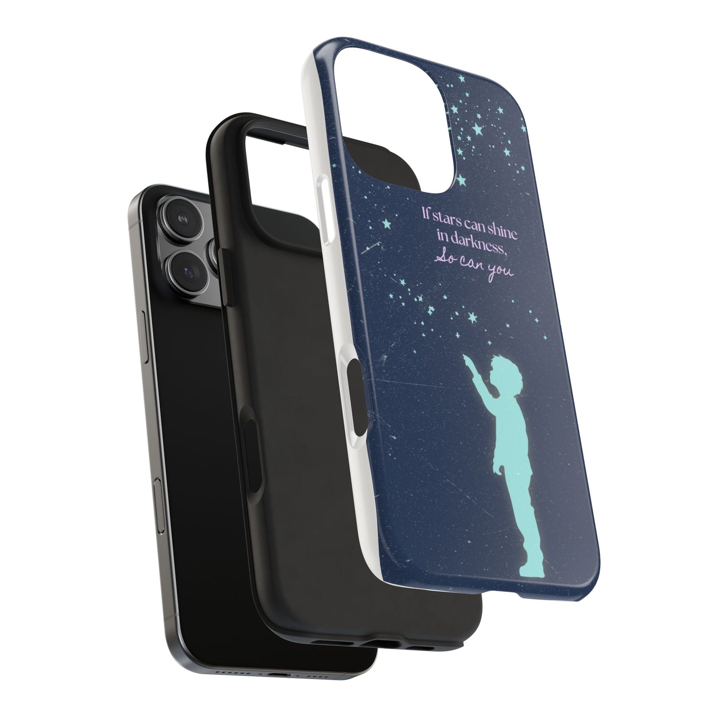 Starry Night Tough Phone Cases, Inspirational Phone Cover, Cute Kid Design, Galaxy Aesthetic, Gift for Dreamers, Motivational Decor