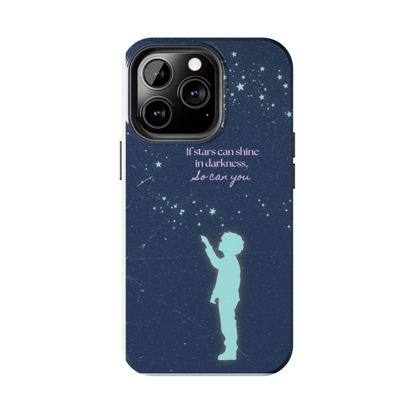 Starry Night Tough Phone Cases, Inspirational Phone Cover, Cute Kid Design, Galaxy Aesthetic, Gift for Dreamers, Motivational Decor