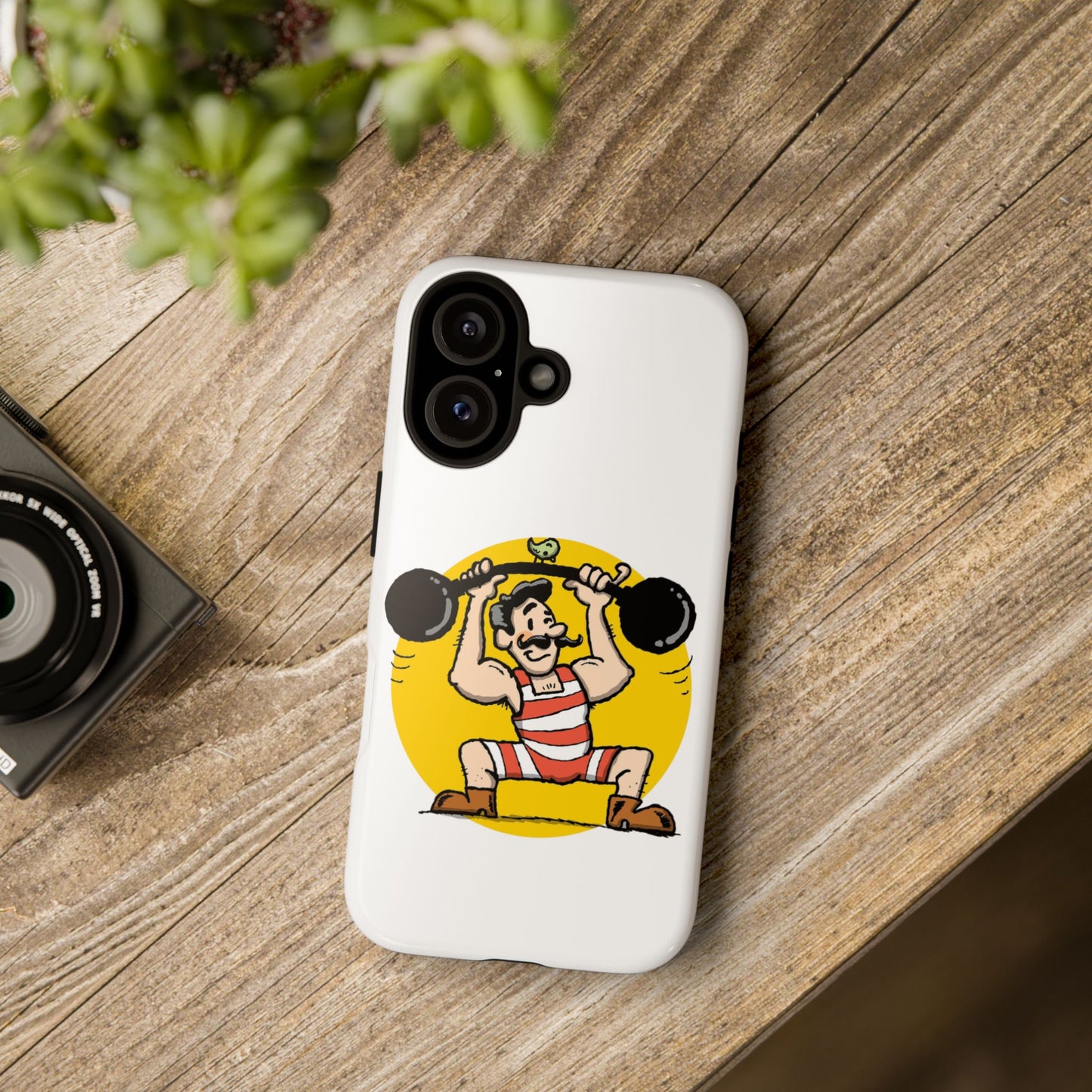 Bodybuilder Cartoon Custom Protective Phone Case – For iPhone, Samsung, and Google Pixel
