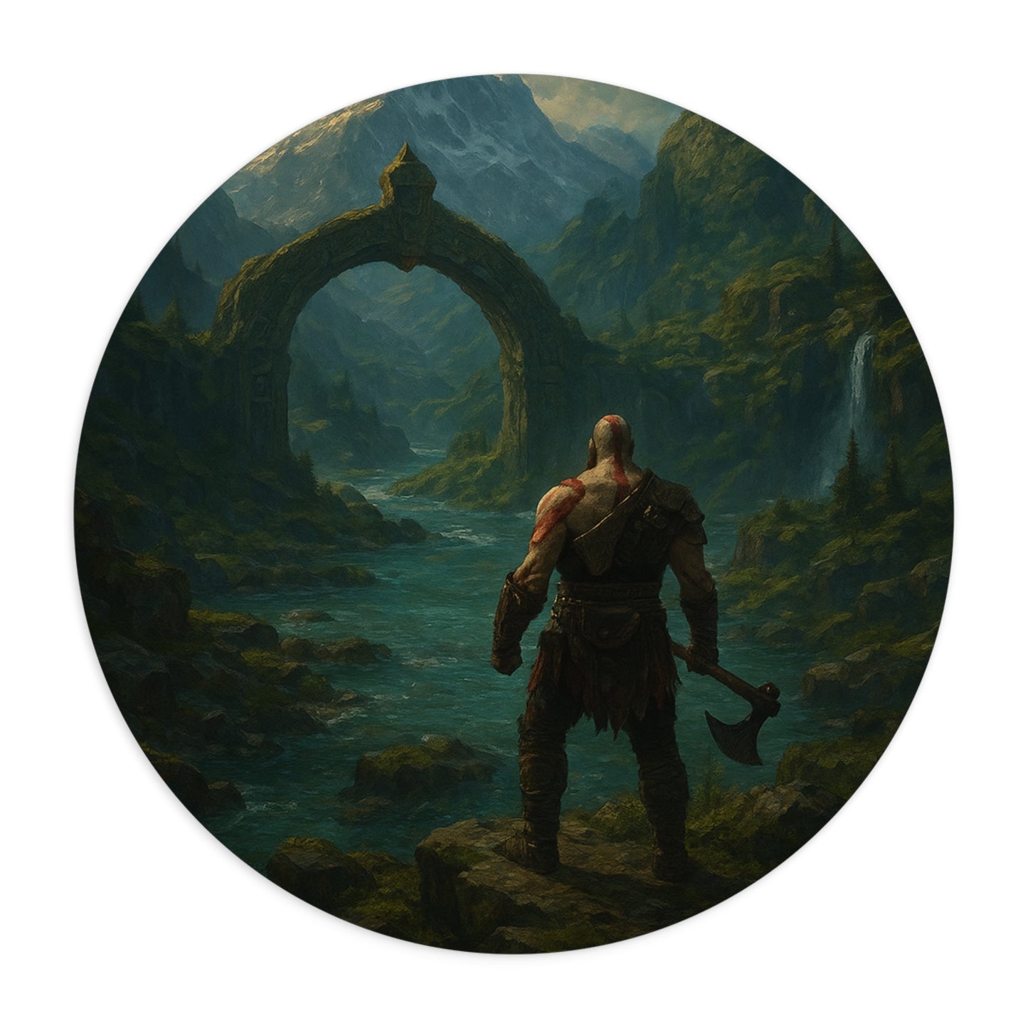 Mythic Landscape Mouse Pad, Gamer Desk Accessory, Gifts for Gamers, Fantasy Gaming Decor, Office Supplies, Unique Mouse Mat