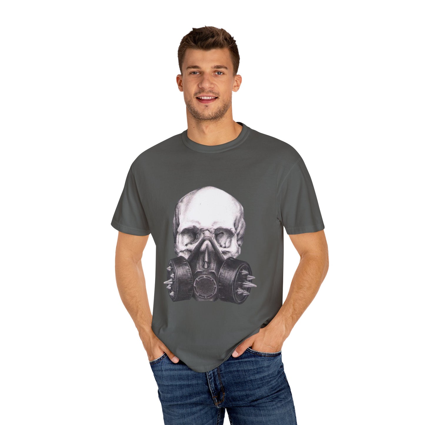 Edgy Skull Gas Mask T-shirt | Unisex Punk Apparel, Streetwear, Alternative Fashion, Music Festival Gear, Unique Graphic Tee