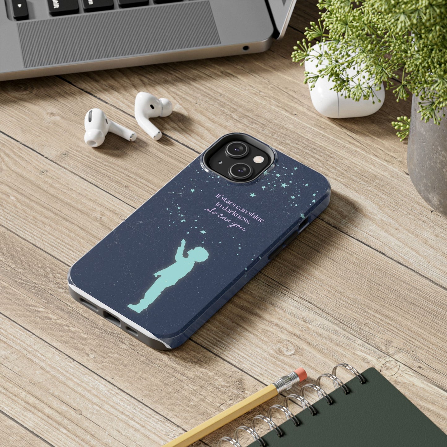 Starry Night Tough Phone Cases, Inspirational Phone Cover, Cute Kid Design, Galaxy Aesthetic, Gift for Dreamers, Motivational Decor