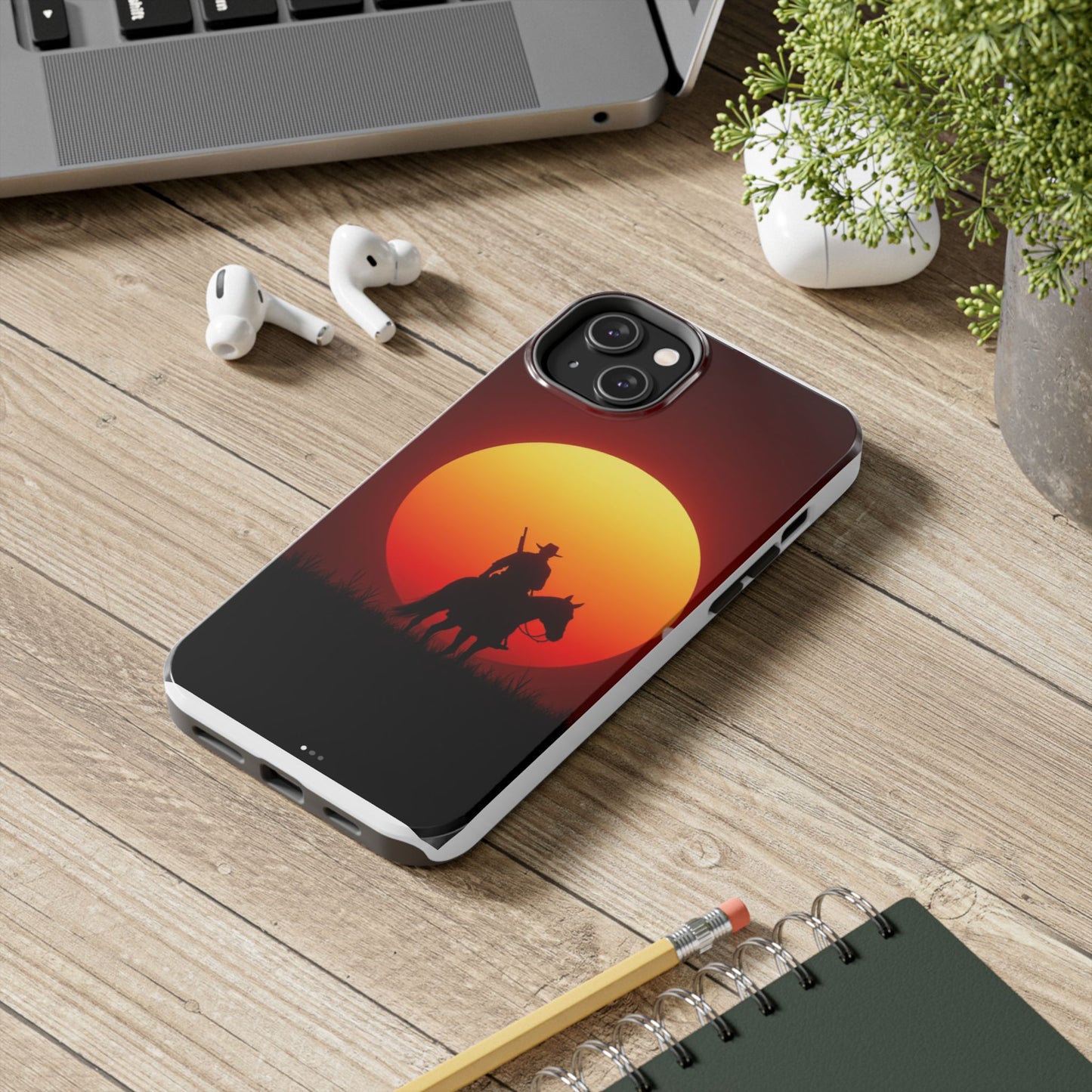 Sunset Cowboy Tough Phone Cases, Western Style Phone Cover, Unique Gift for Horse Lovers, Adventure Accessories, Durable Phone Protection