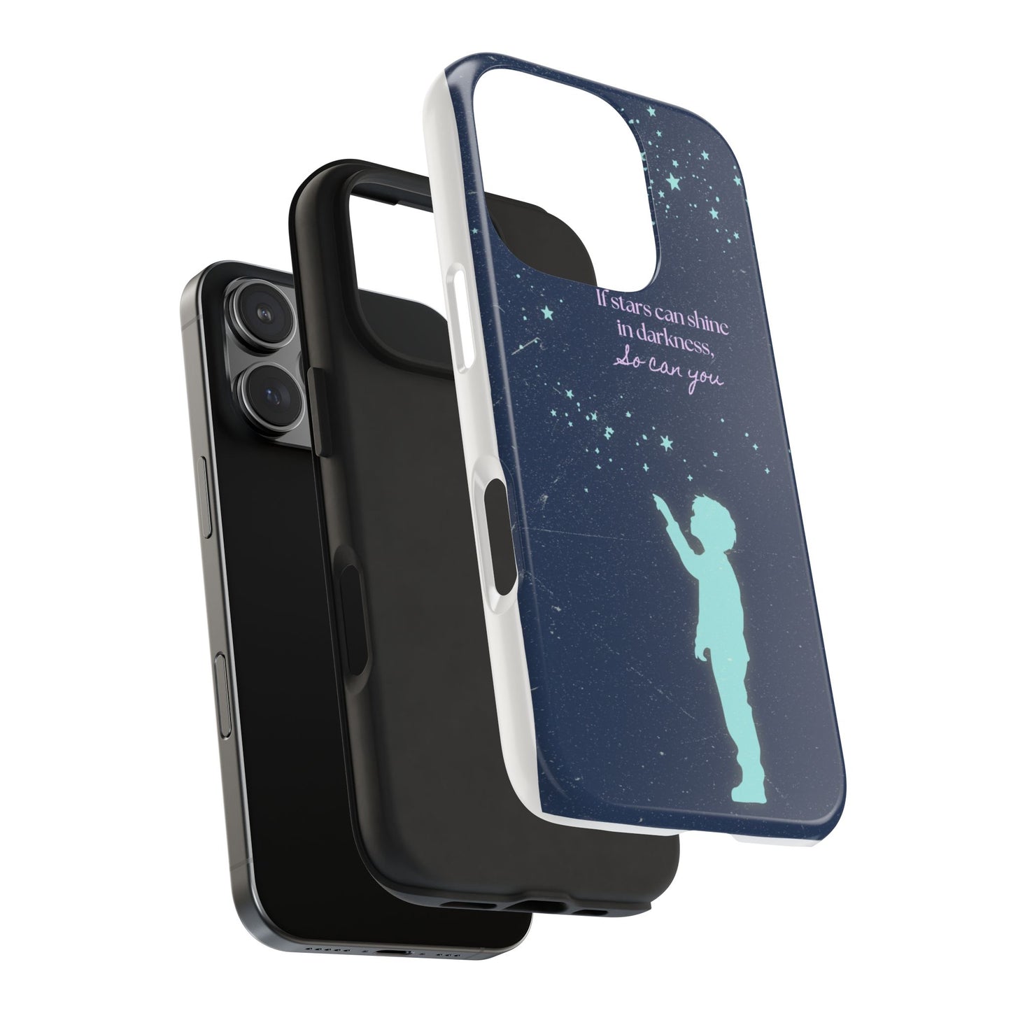 Starry Night Tough Phone Cases, Inspirational Phone Cover, Cute Kid Design, Galaxy Aesthetic, Gift for Dreamers, Motivational Decor