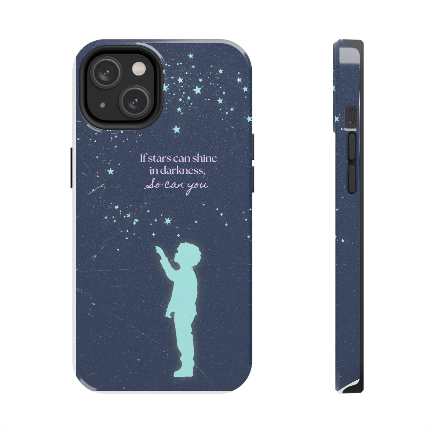 Starry Night Tough Phone Cases, Inspirational Phone Cover, Cute Kid Design, Galaxy Aesthetic, Gift for Dreamers, Motivational Decor