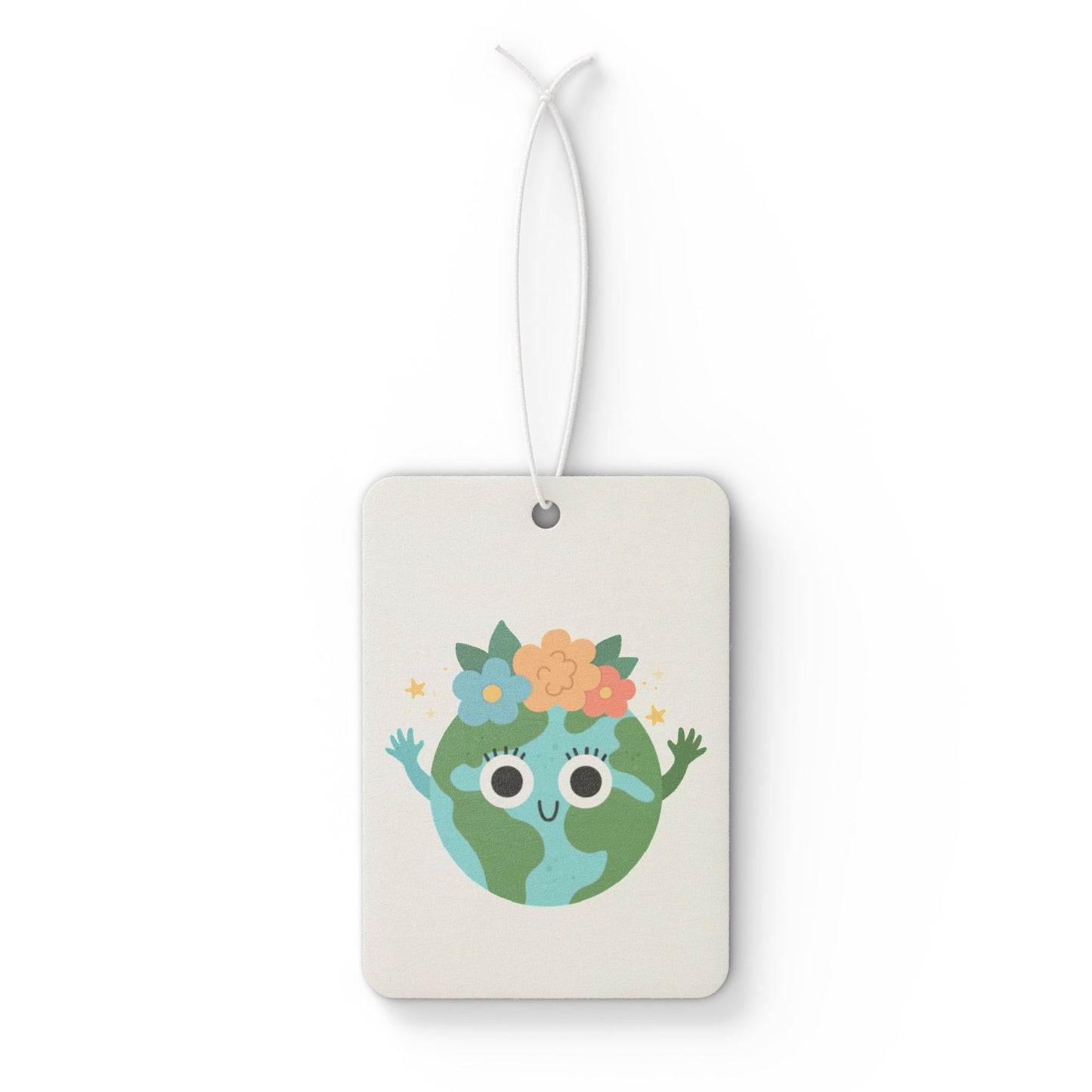 Eco-Friendly Car Air Freshener with Earth Design, Cute Car Decor, Aromatic Accessories, Gifts for Nature Lovers, Eco Gifts, Floral Freshener
