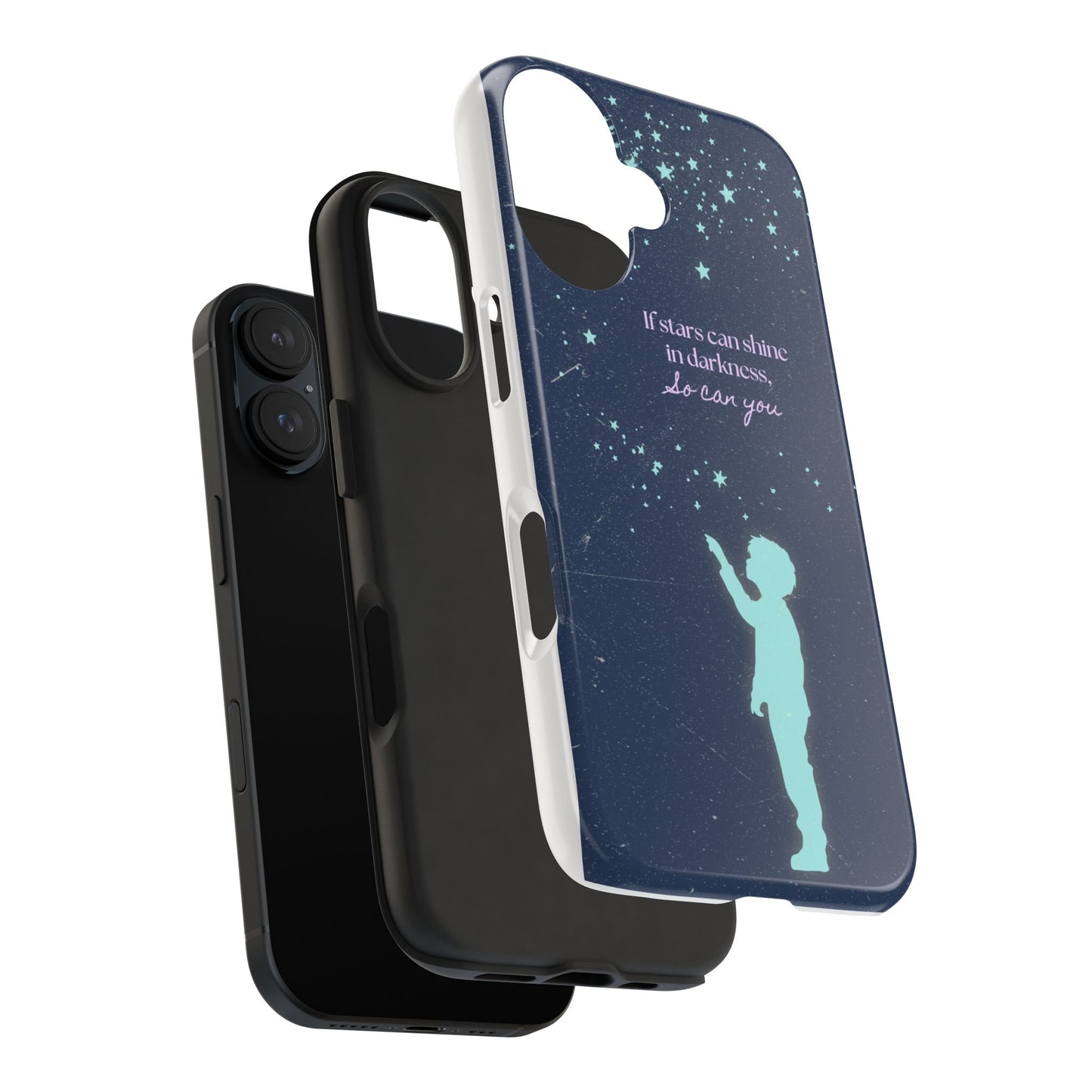 Starry Night Tough Phone Cases, Inspirational Phone Cover, Cute Kid Design, Galaxy Aesthetic, Gift for Dreamers, Motivational Decor