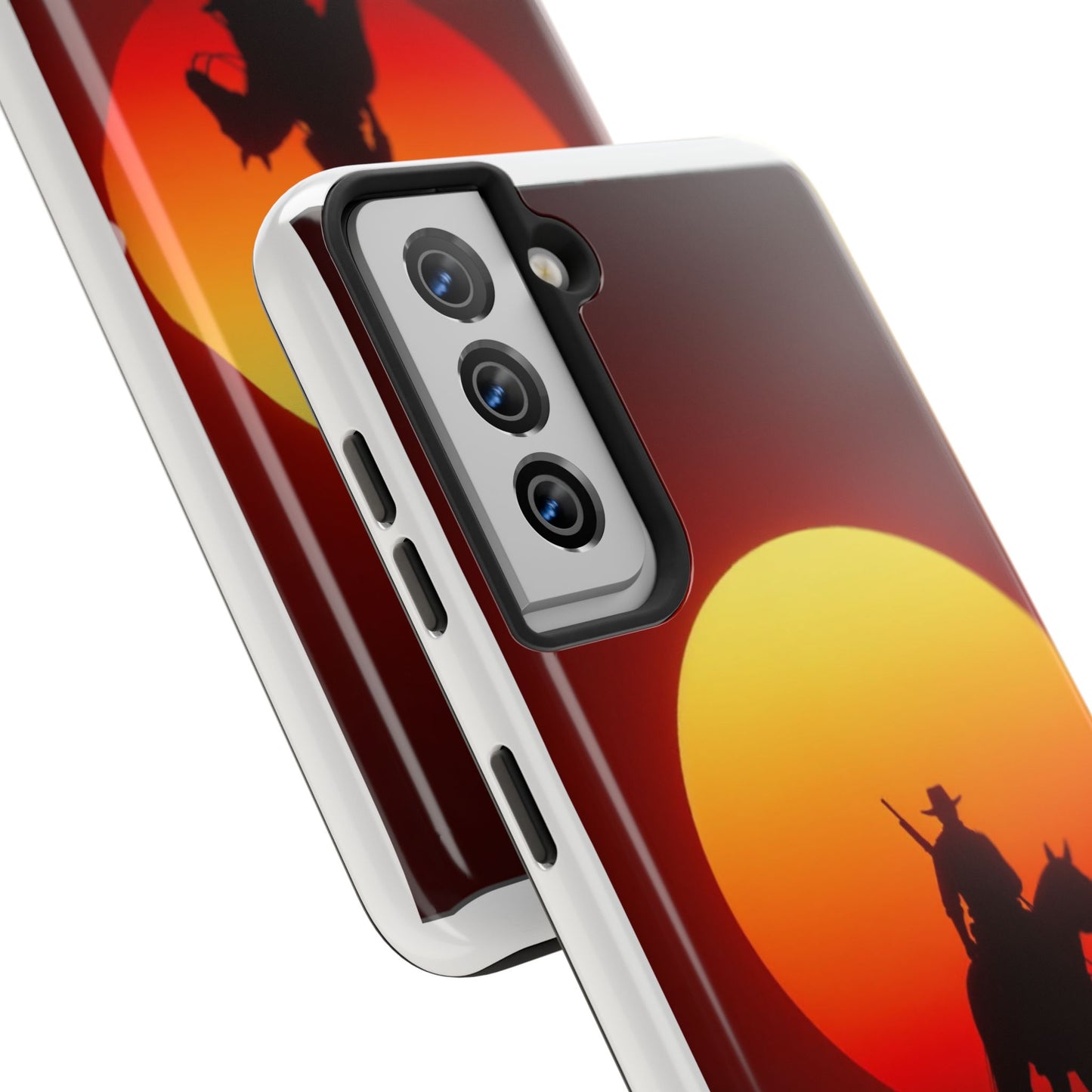 Sunset Cowboy Tough Phone Cases, Western Style Phone Cover, Unique Gift for Horse Lovers, Adventure Accessories, Durable Phone Protection