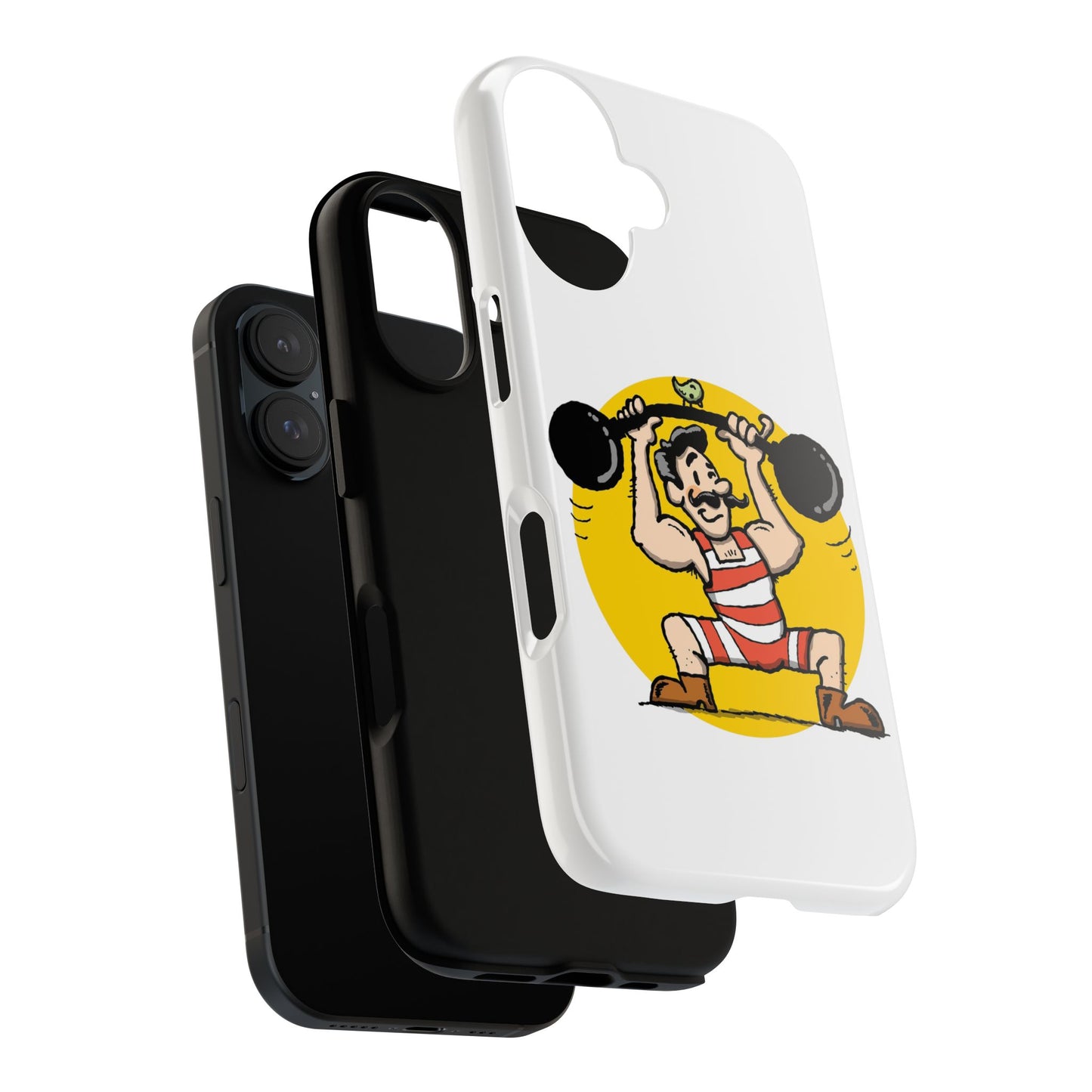 Bodybuilder Cartoon Custom Protective Phone Case – For iPhone, Samsung, and Google Pixel