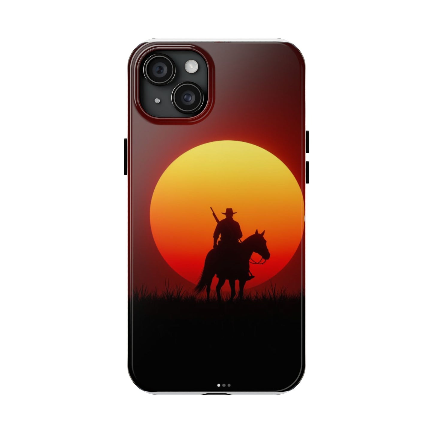Sunset Cowboy Tough Phone Cases, Western Style Phone Cover, Unique Gift for Horse Lovers, Adventure Accessories, Durable Phone Protection
