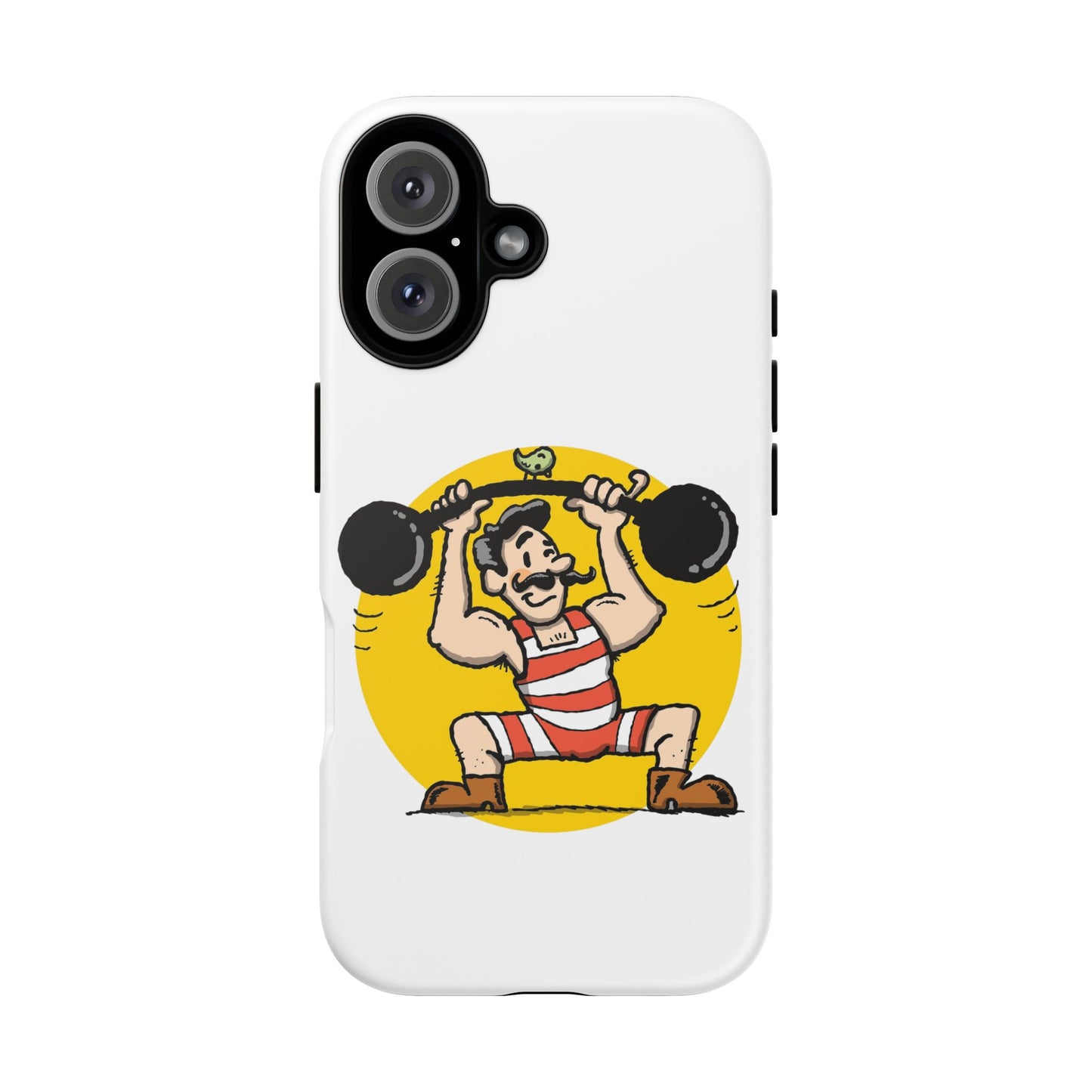 Bodybuilder Cartoon Custom Protective Phone Case – For iPhone, Samsung, and Google Pixel