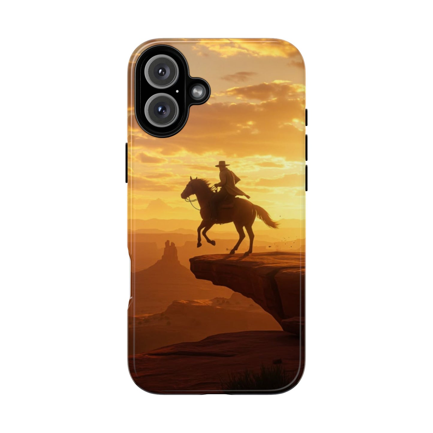 Sunset Horse Rider Phone Case, Western Art Cover, Tough Shell, Ideal Gift for Horse Lovers, Scenic Phone Accessories