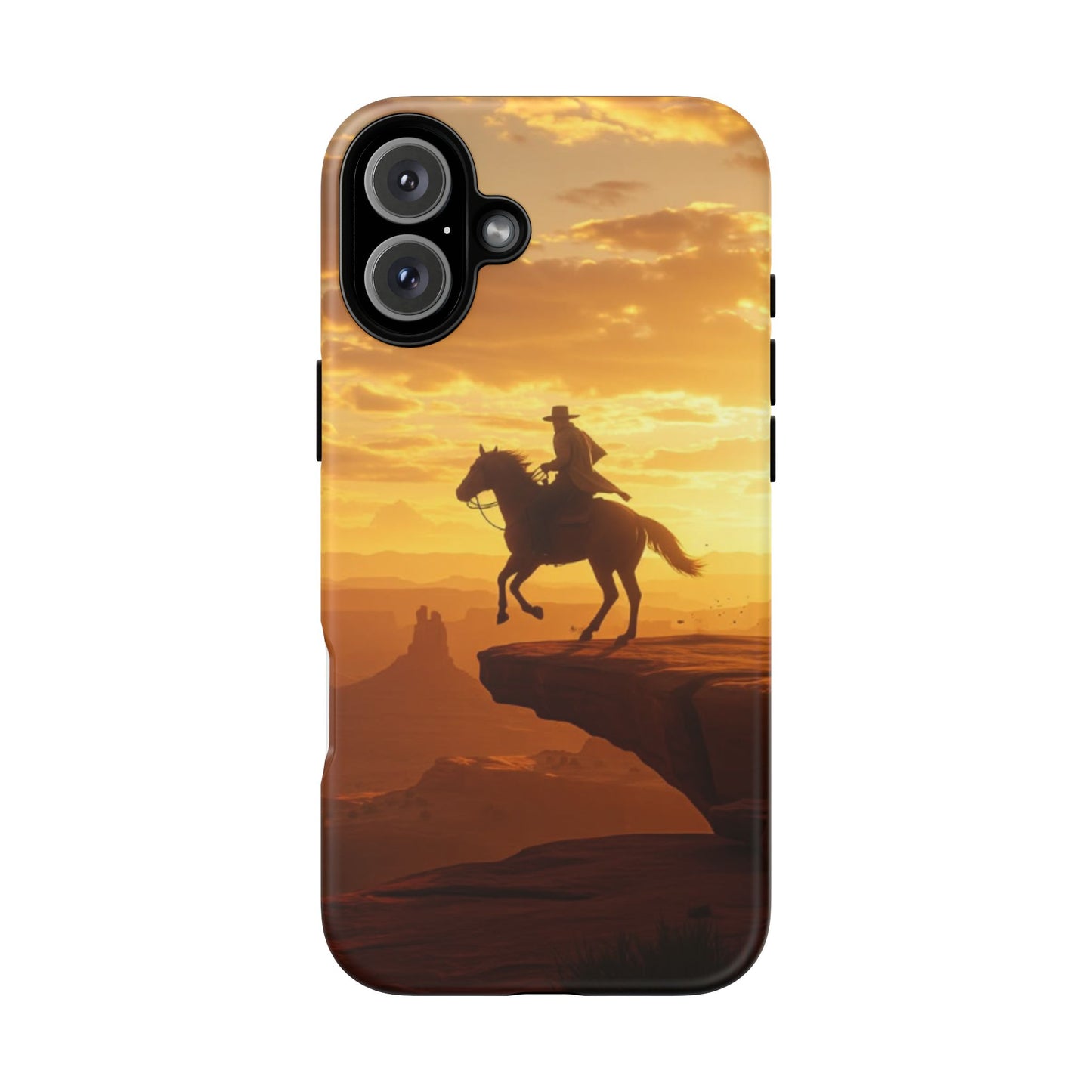 Sunset Horse Rider Phone Case, Western Art Cover, Tough Shell, Ideal Gift for Horse Lovers, Scenic Phone Accessories