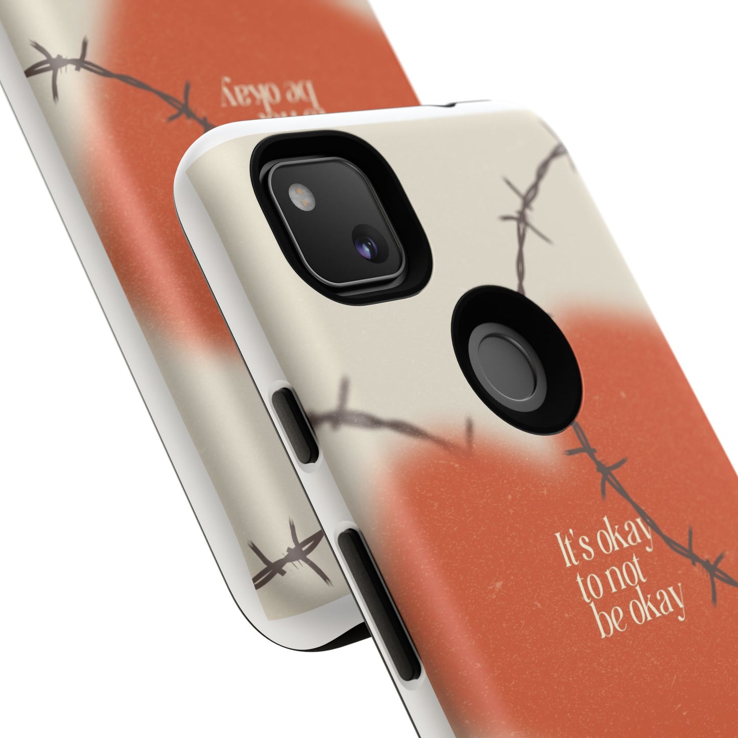 Heartfelt Phone Case | Barbed Wire Design, It's Okay to Not Be Okay, Supportive Gift, Anxiety Awareness, Unique Phone Accessory