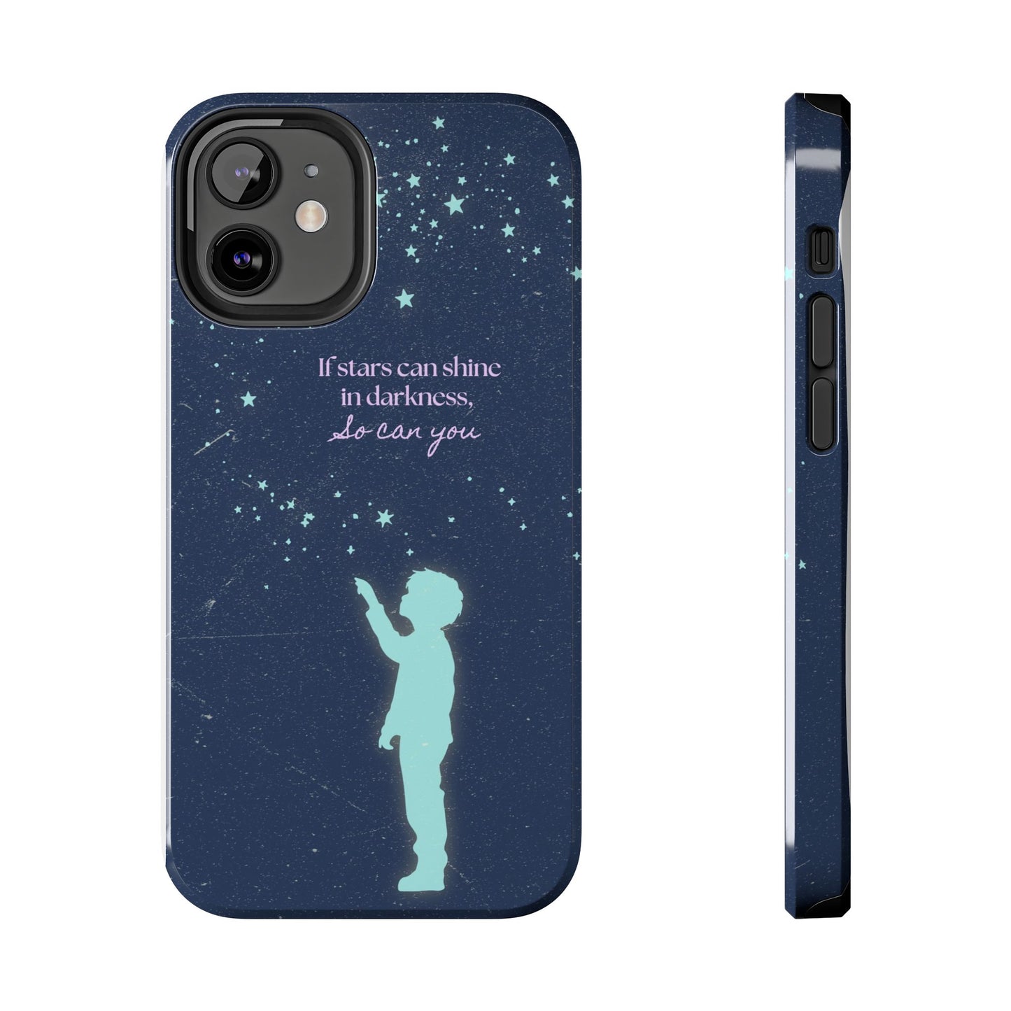 Starry Night Tough Phone Cases, Inspirational Phone Cover, Cute Kid Design, Galaxy Aesthetic, Gift for Dreamers, Motivational Decor