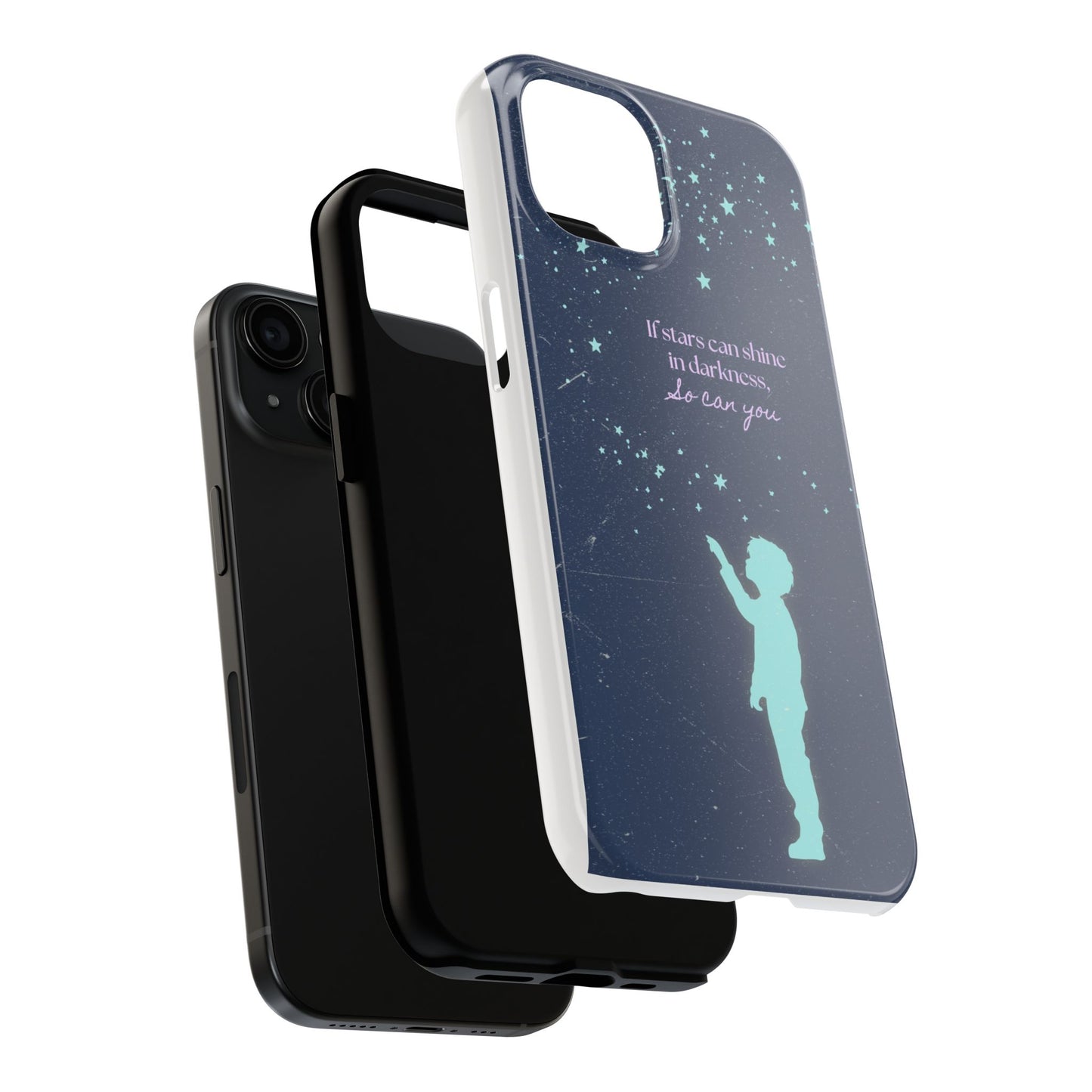 Starry Night Tough Phone Cases, Inspirational Phone Cover, Cute Kid Design, Galaxy Aesthetic, Gift for Dreamers, Motivational Decor