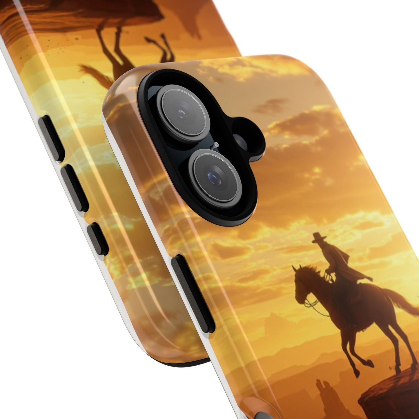 Sunset Horse Rider Phone Case, Western Art Cover, Tough Shell, Ideal Gift for Horse Lovers, Scenic Phone Accessories